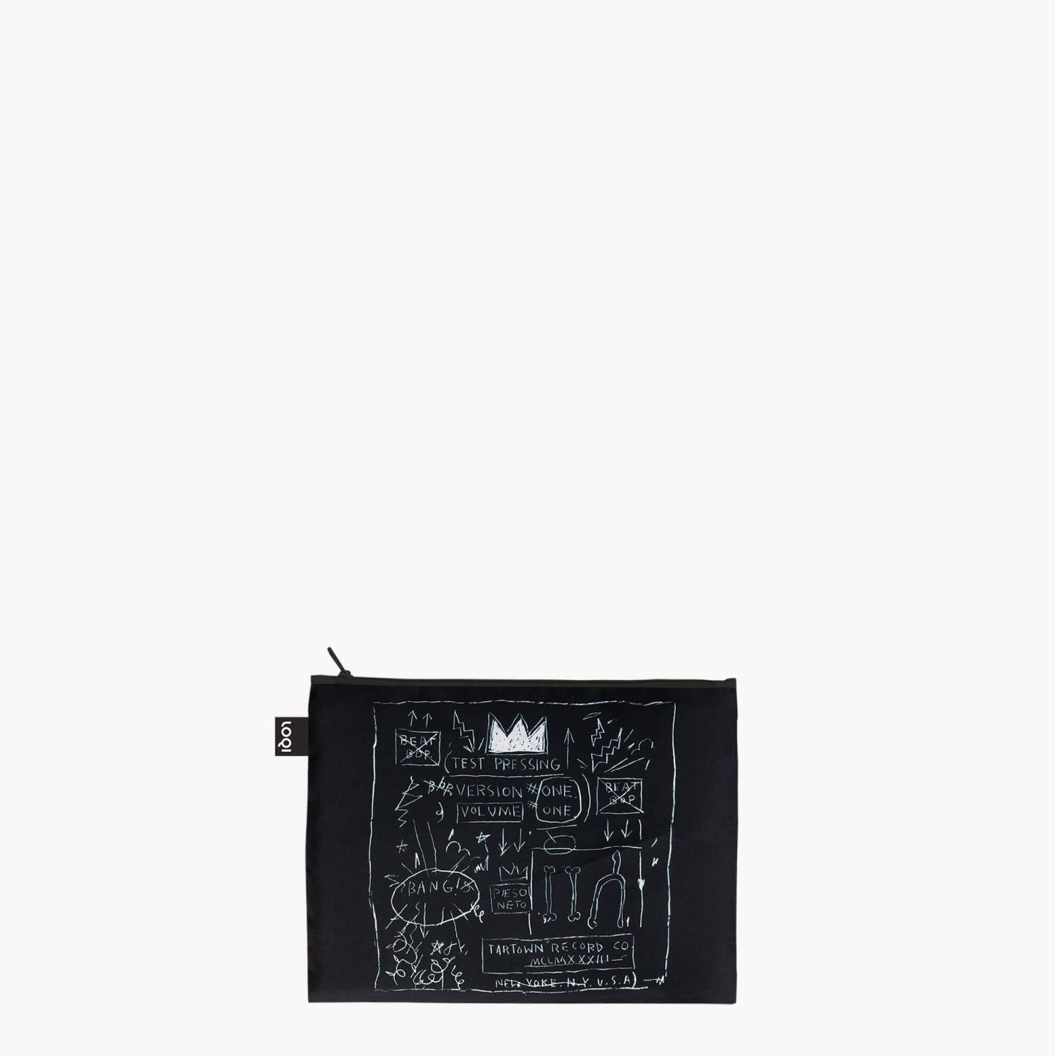 LOQI Museum Zip Pockets Jean Michel Basquiat Skull, Crown, Warhol Recycled