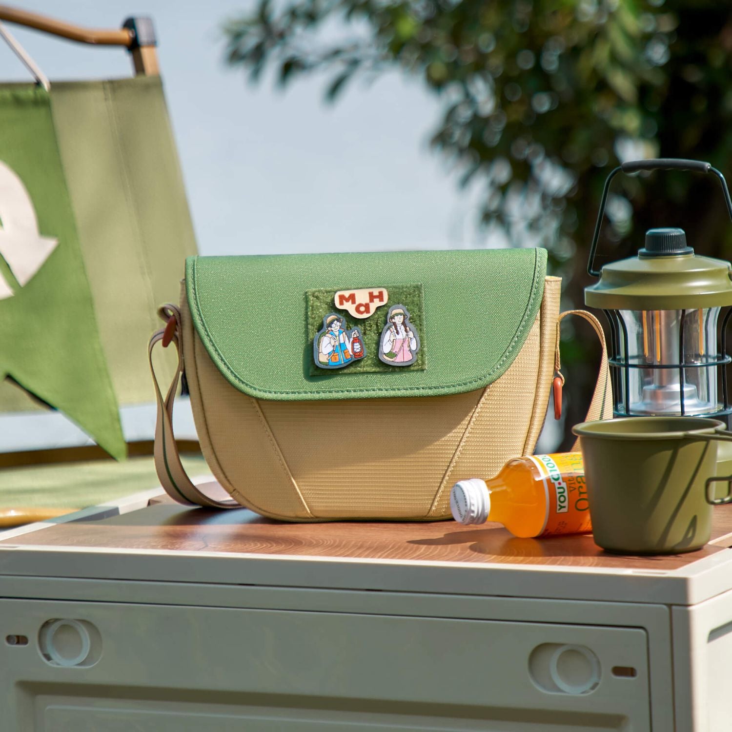 MAH Young Cross Shuttle Camplife Recycloth Sling Bag - Green