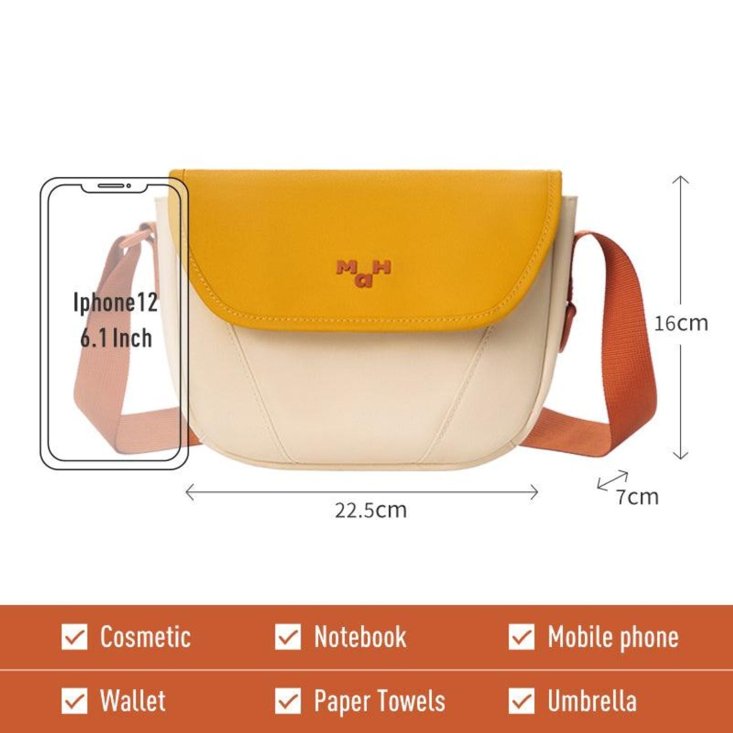 MAH Young Cross Shuttle Sling Bag - Classic Yellow