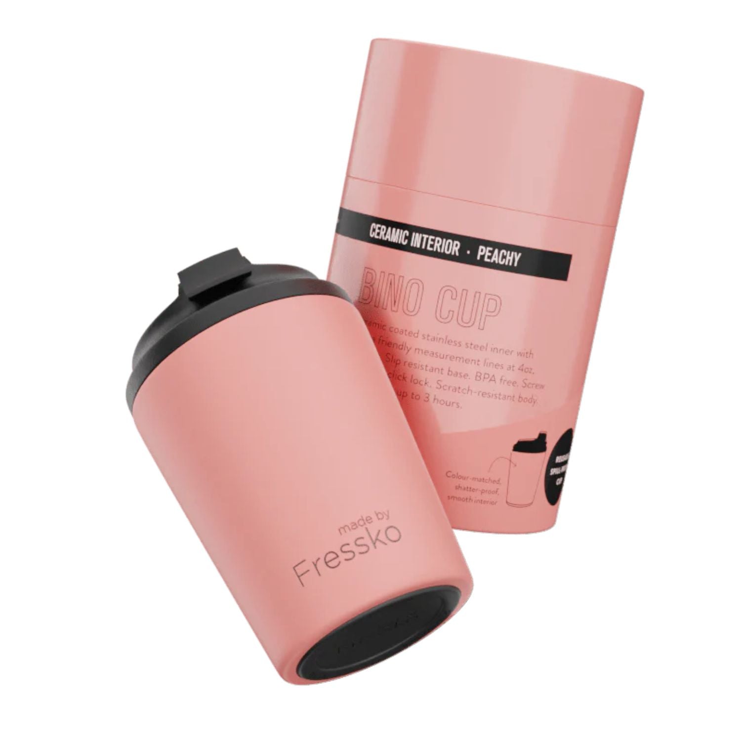 Made By Fressko Bino 8oz Insulated Ceramic Cup - Peachy