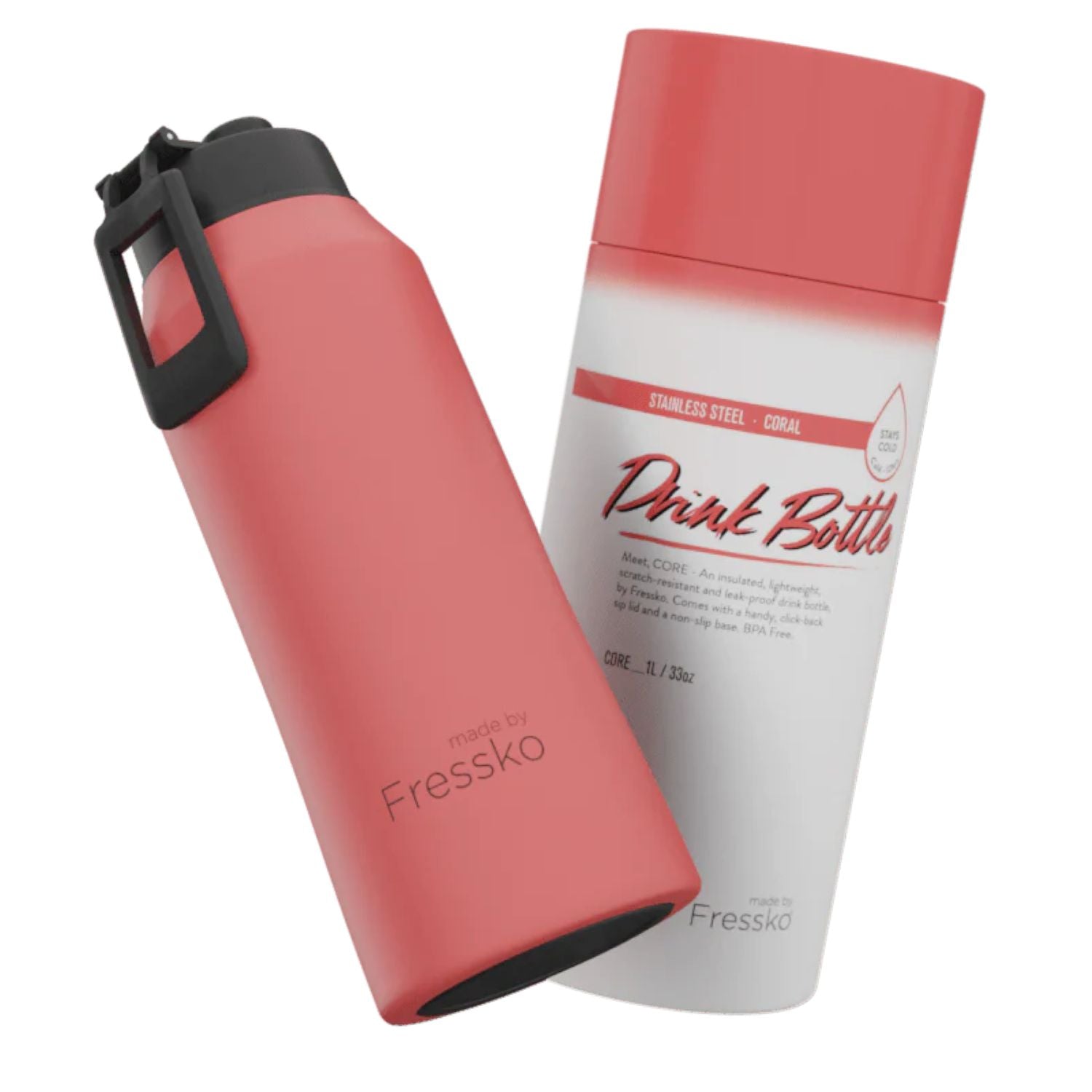 Made By Fressko Core 34oz Insulated Stainless Steel Drink Bottle - Coral