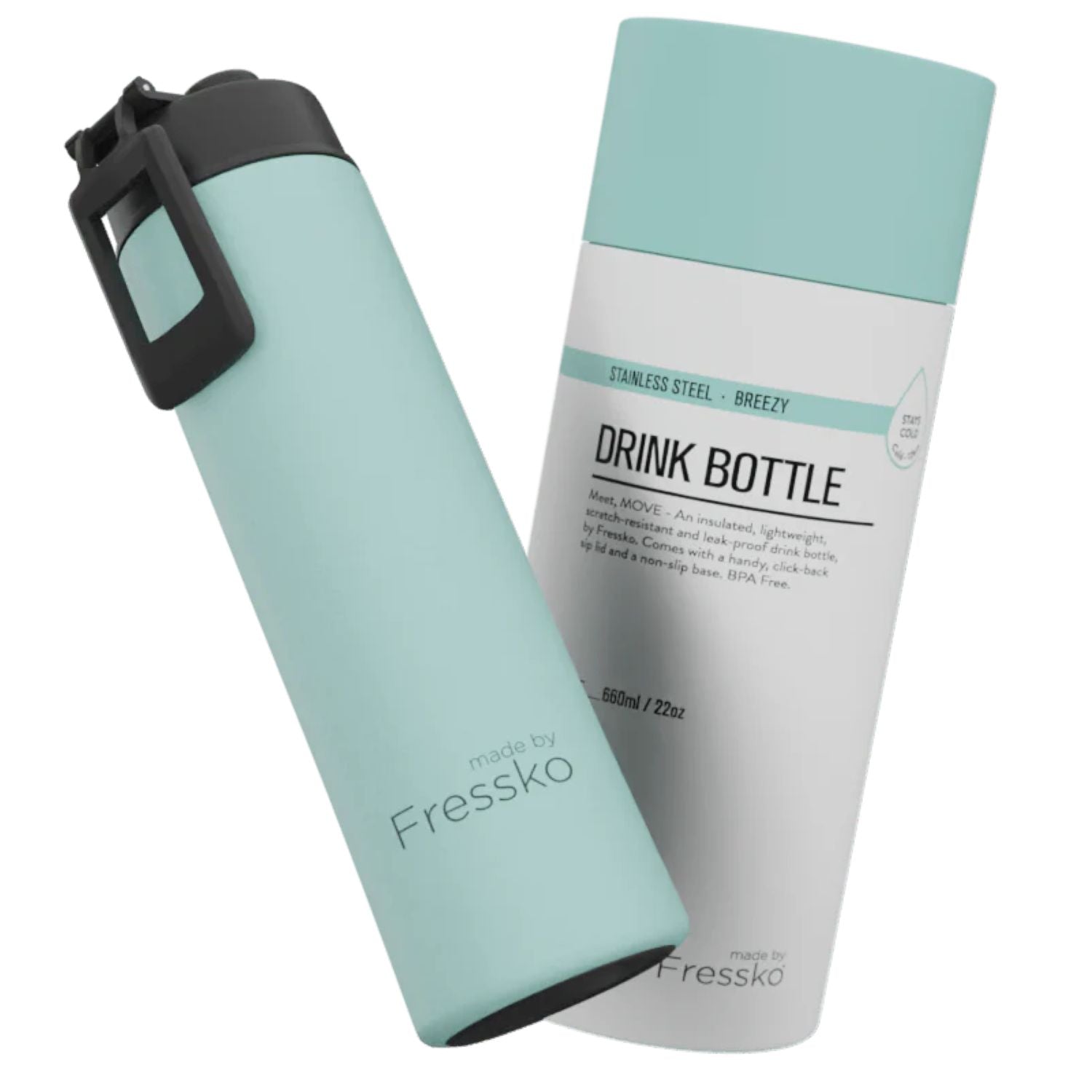 Made By Fressko Move 22oz Insulated Stainless Steel Drink Bottle - Breezy