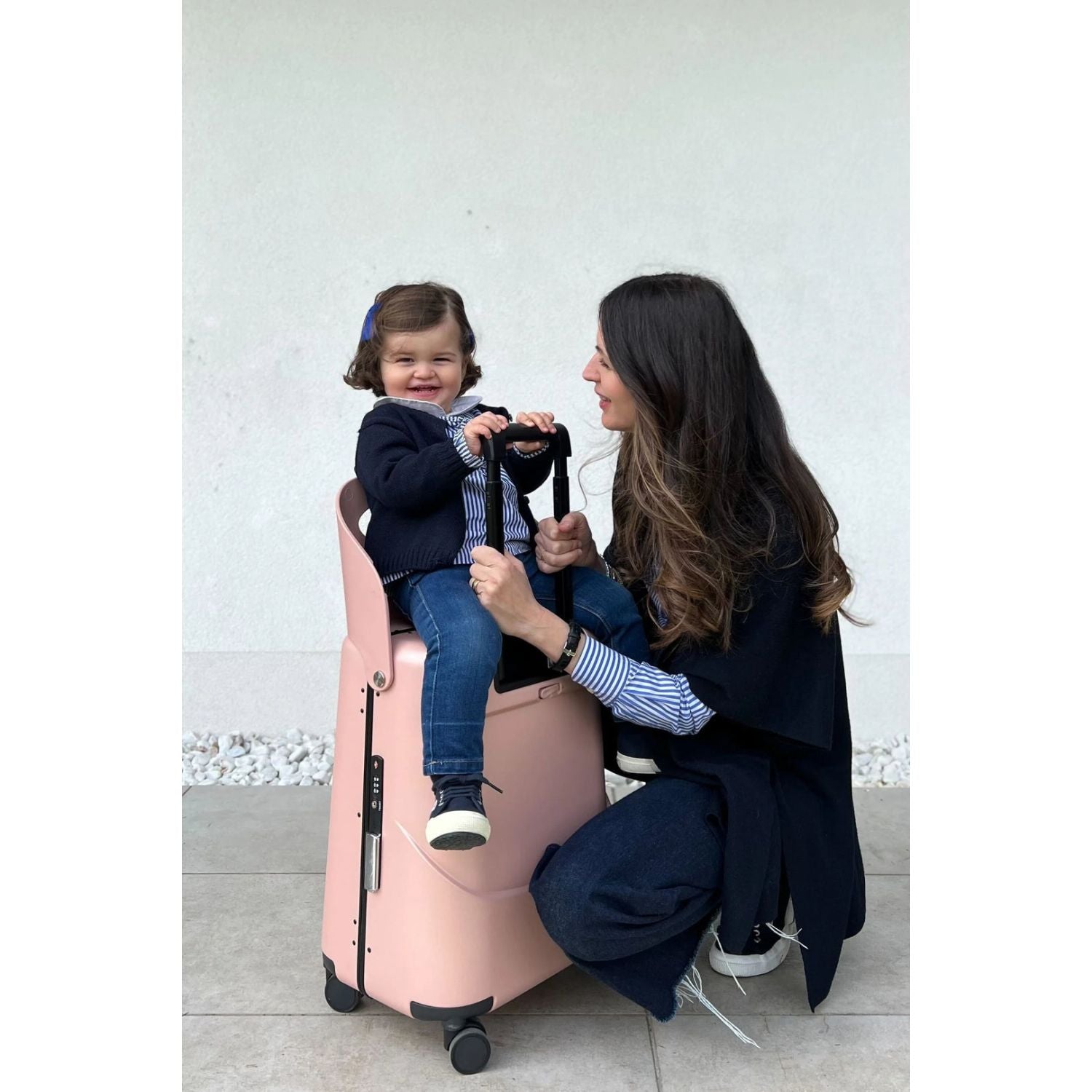 MiaMily Multicarry Carry On 18 Inch Luggage with Built-in Seat for Children (Champagne Gold)