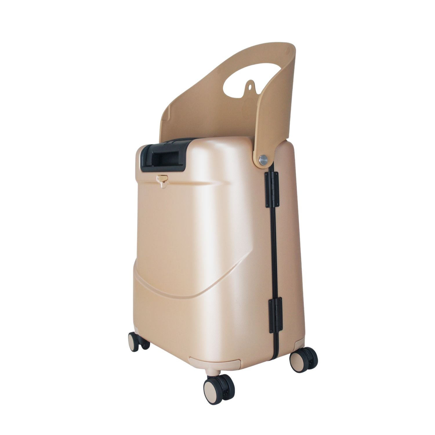 MiaMily Multicarry Carry On 18 Inch Luggage with Built-in Seat for Children (Champagne Gold)