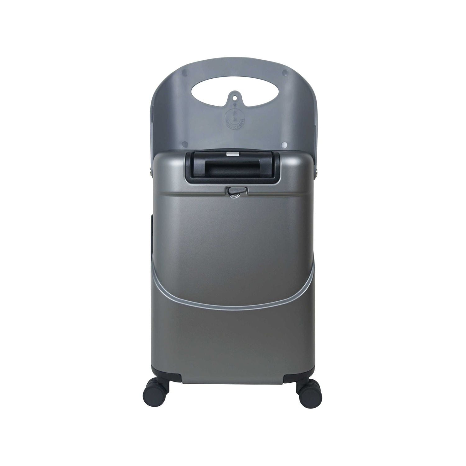 MiaMily Multicarry Carry On 18 Inch Luggage with Built-in Seat for Children (Charcoal Grey)