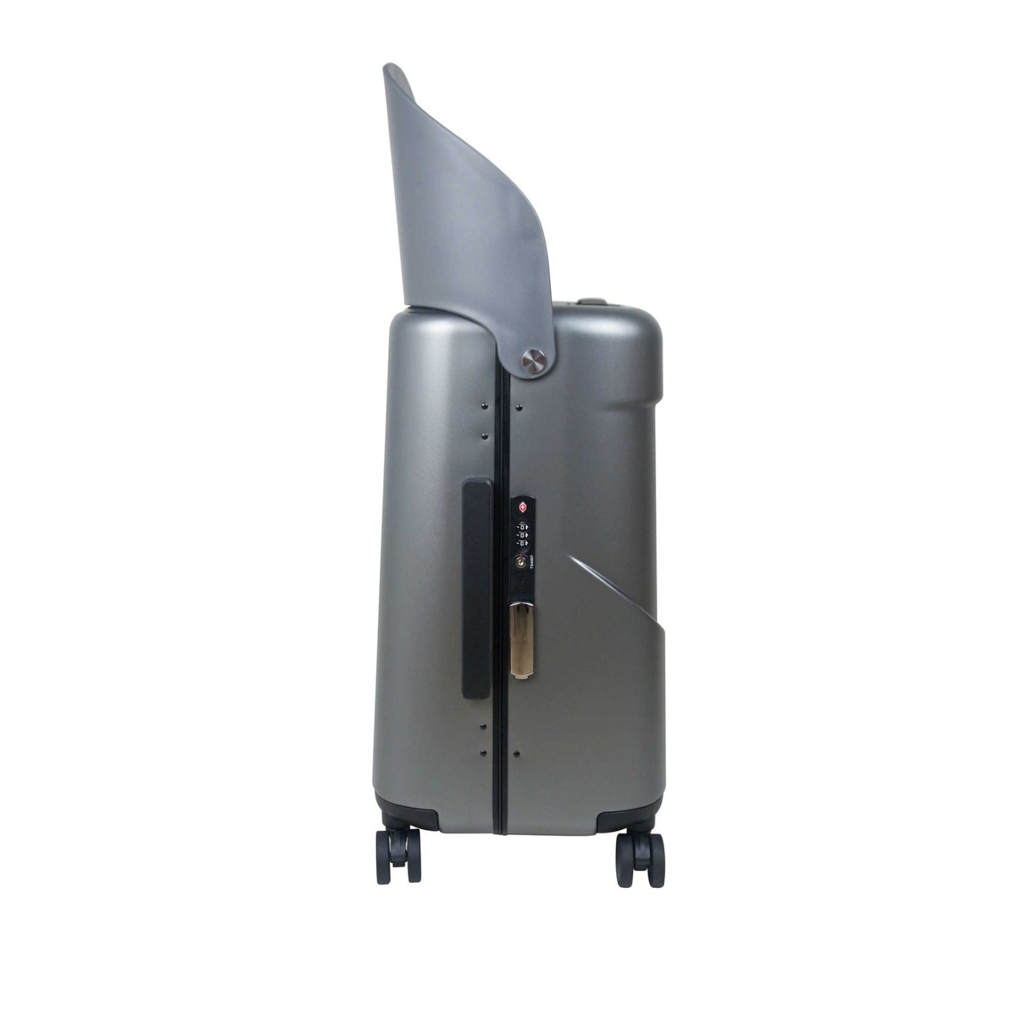 MiaMily Multicarry Carry On 18 Inch Luggage with Built-in Seat for Children (Charcoal Grey)