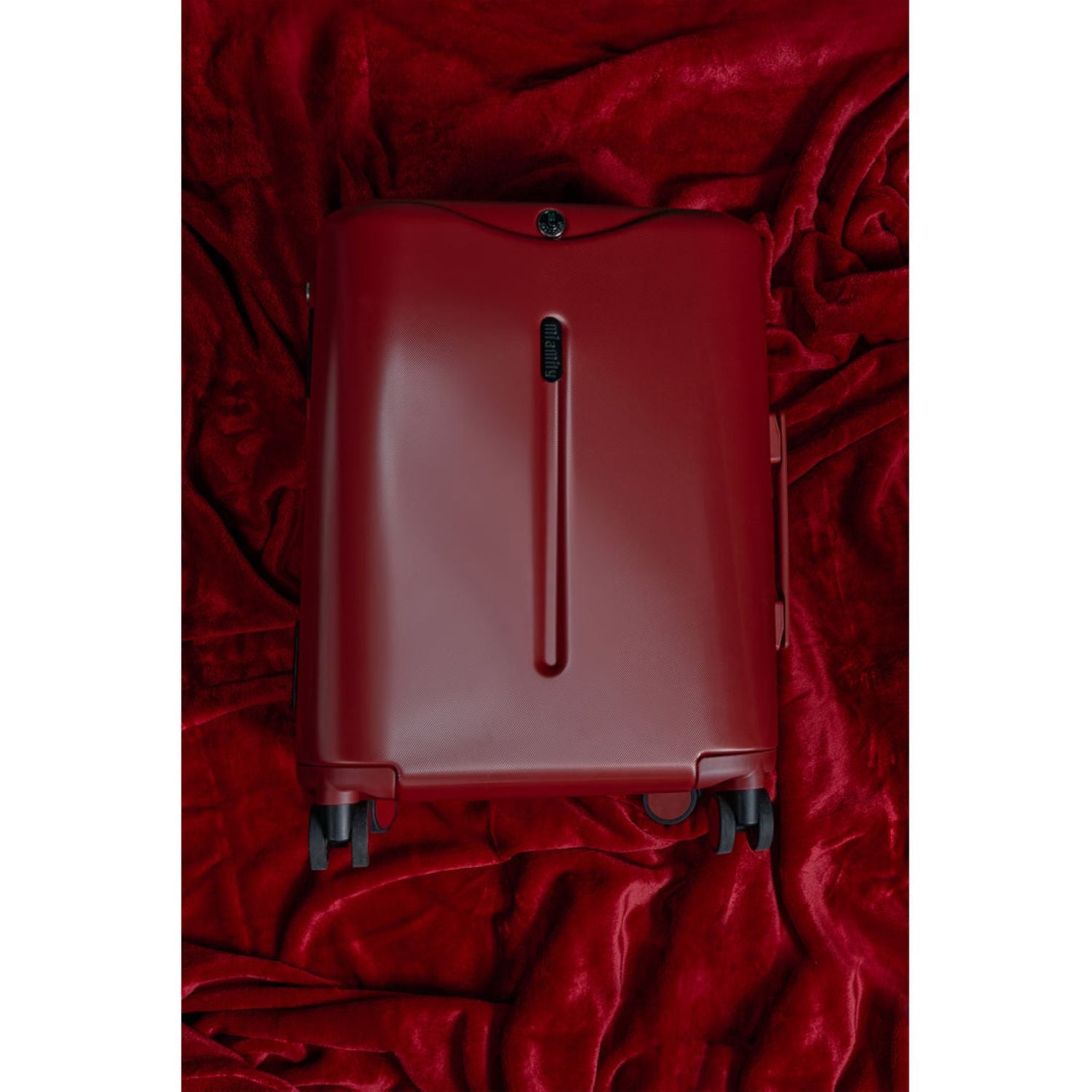 MiaMily Multicarry Carry On 18 Inch Luggage with Built-in Seat for Children (Maroon Red)