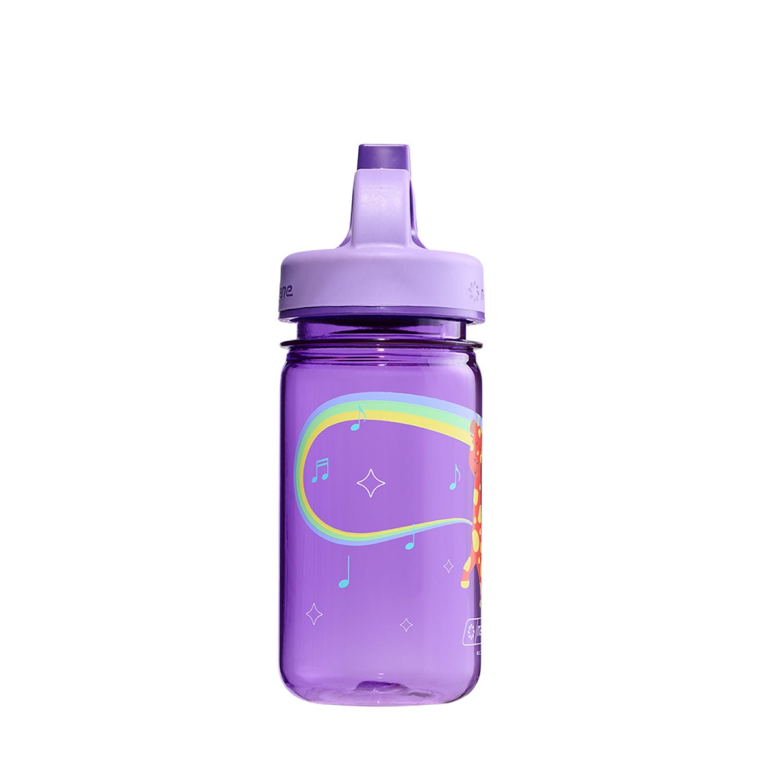 Nalgene 12oz Kids Grip-N-Gulp Sustain Graphic Water Bottle - Purple Musical Giraffe