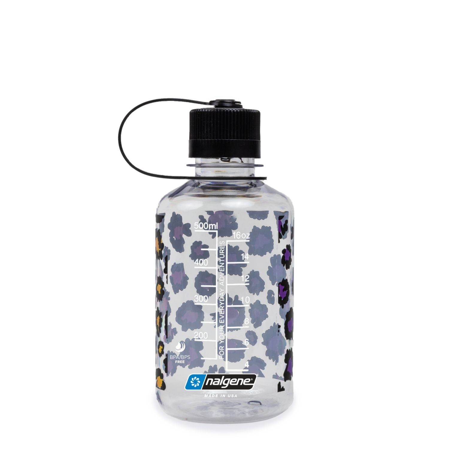 Nalgene 16oz Narrow Mouth Sustain Water Bottle - Clear Rainbow Cheetah