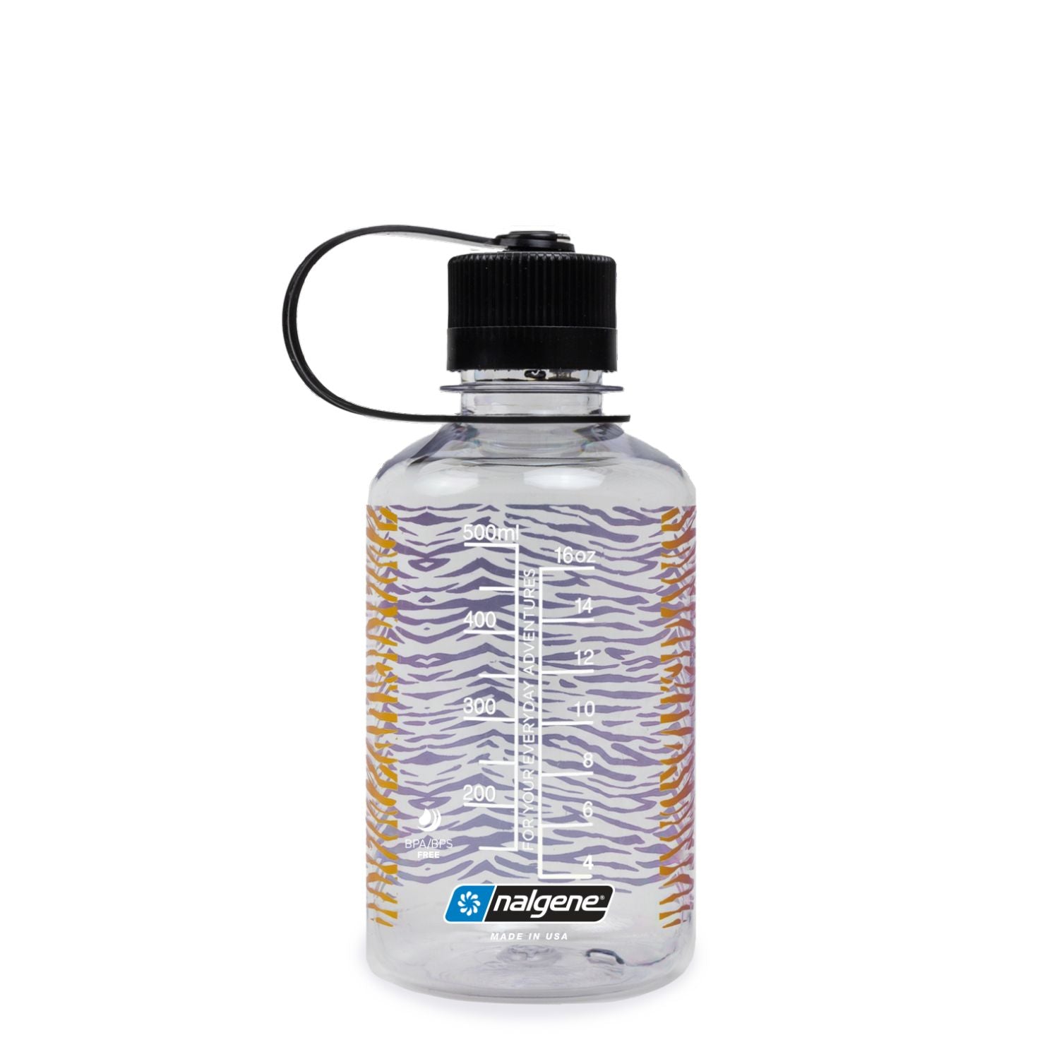 Nalgene 16oz Narrow Mouth Sustain Water Bottle - Clear Rainbow Zebra