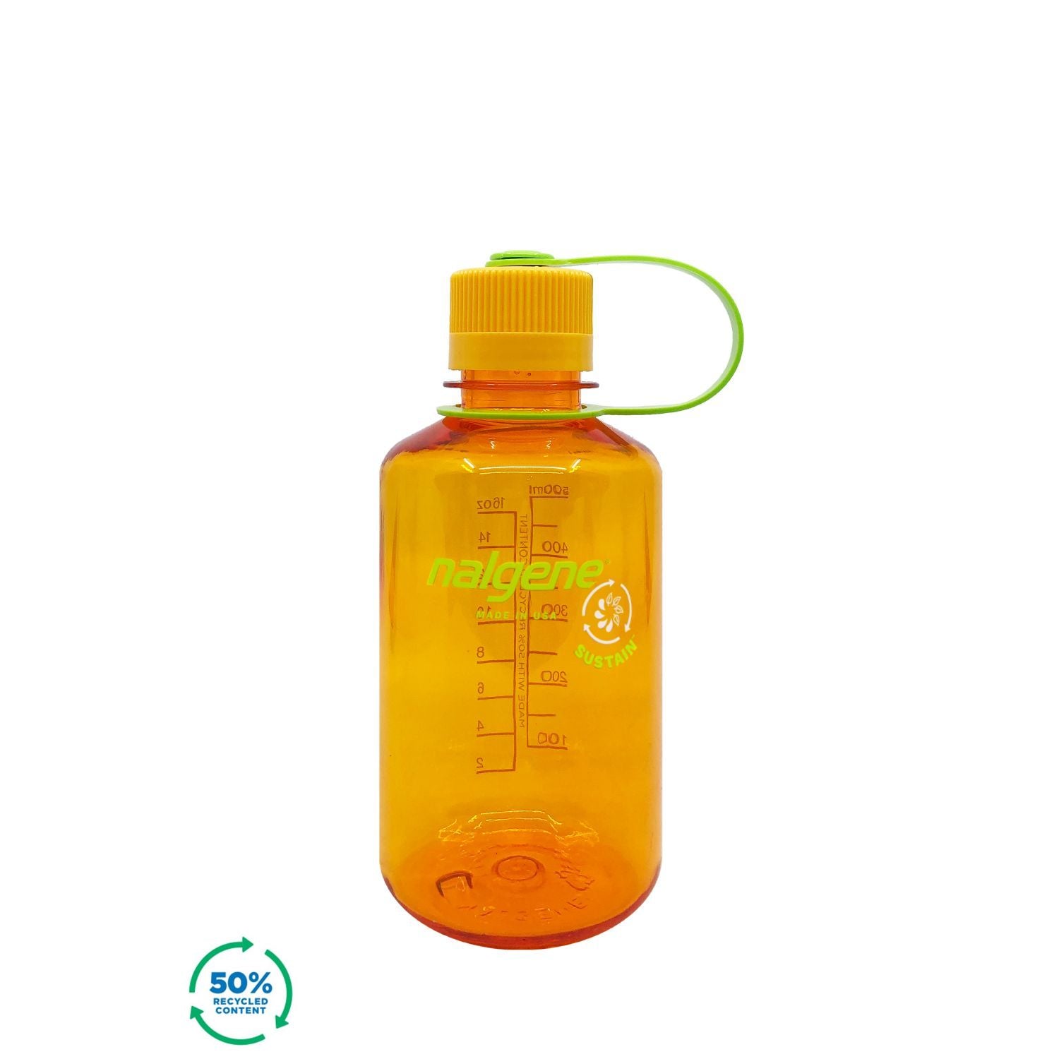 Nalgene 16oz Narrow Mouth Sustain Water Bottle - Clementine