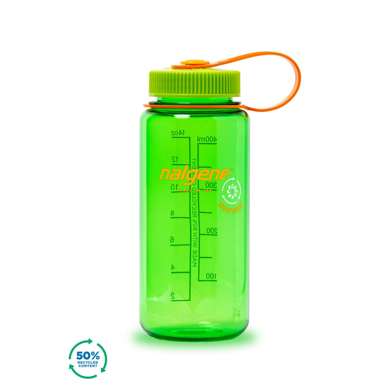 Nalgene 16oz Wide Mouth Sustain Water Bottle - Melon Ball