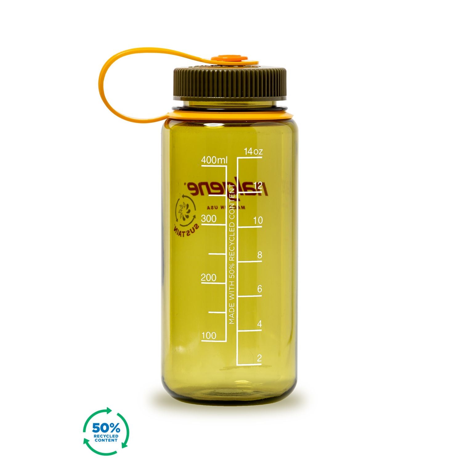 Nalgene 16oz Wide Mouth Sustain Water Bottle - Olive