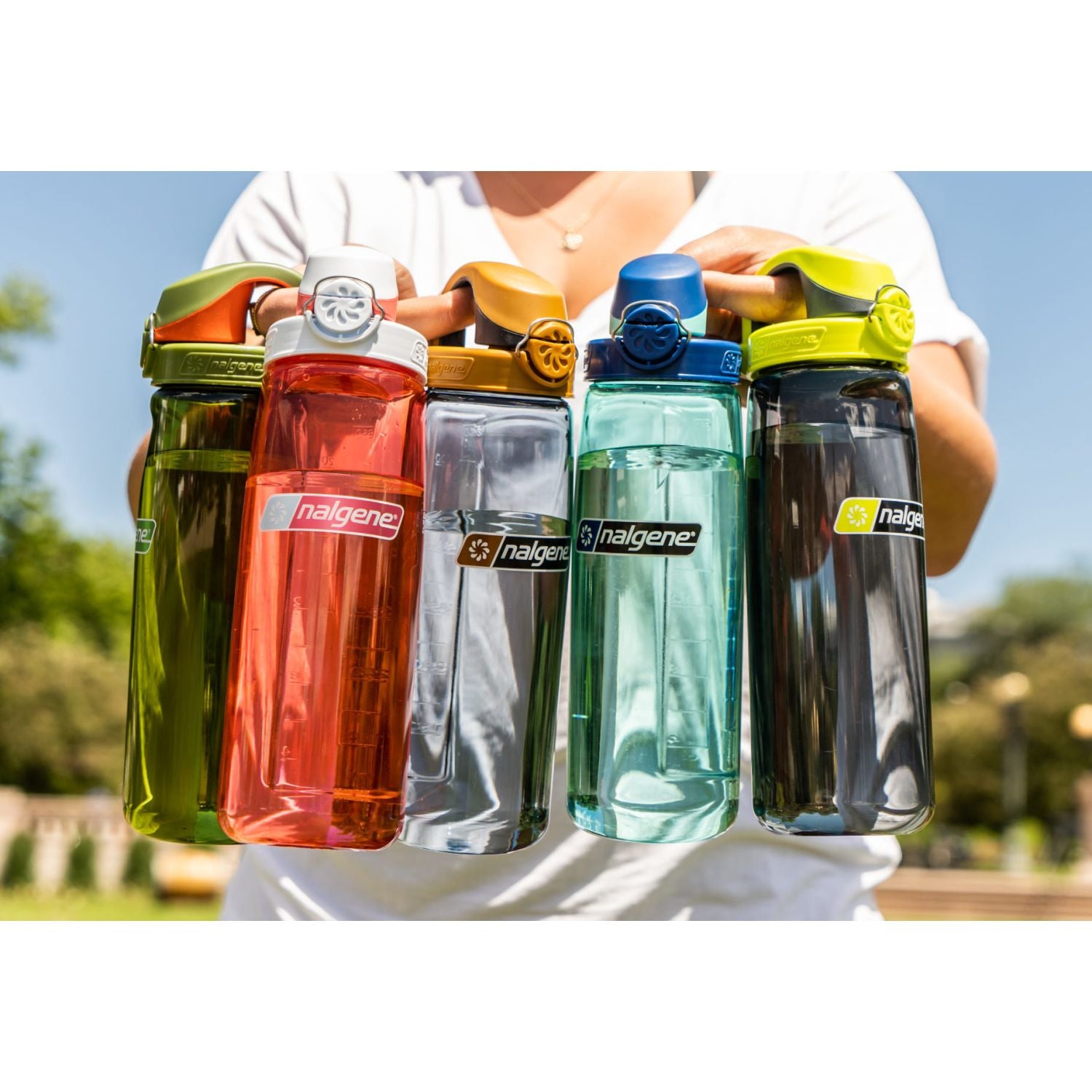 Nalgene 24oz On-The-Fly (OTF) Sustain Water Bottle - Petal with Beet Red Tonal Cap