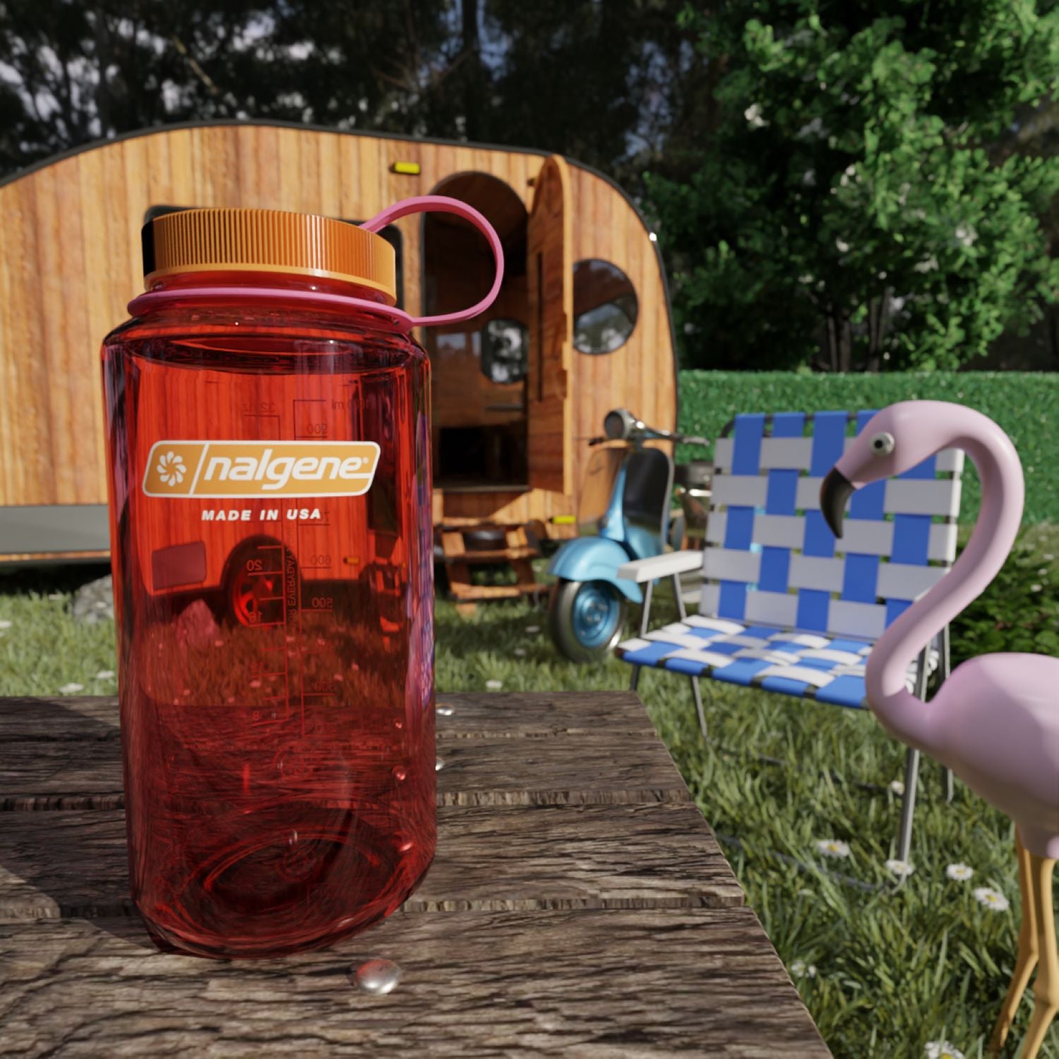 Nalgene 32oz Wide Mouth Sustain Water Bottle - Flamingo Pink