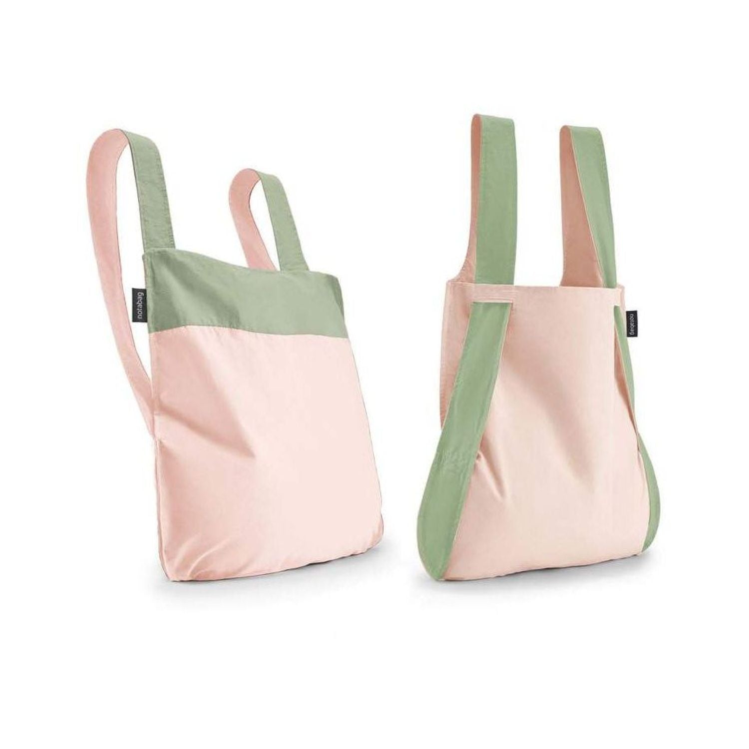 Notabag Original Convertible Tote Backpack - Olive/Rose