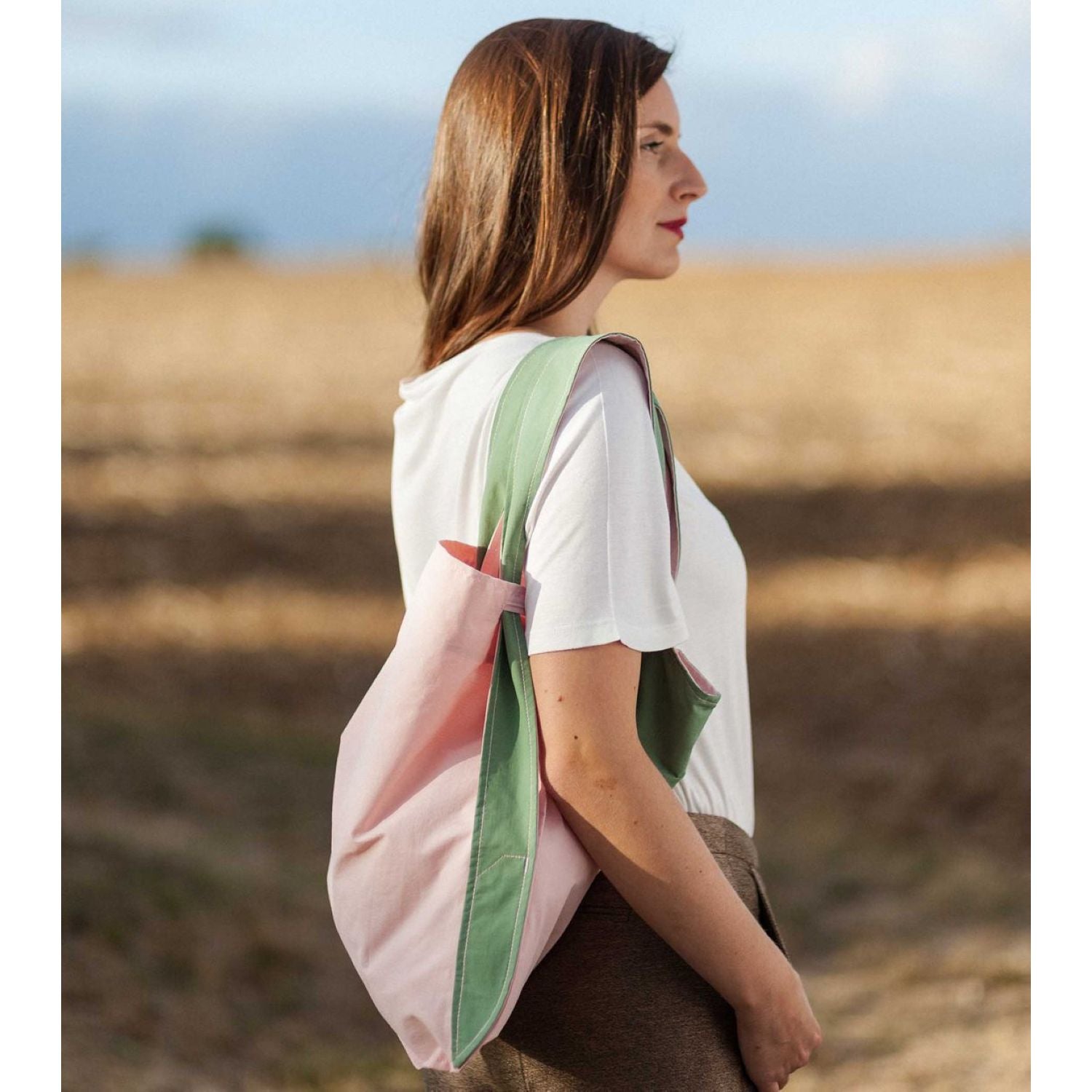 Notabag Original Convertible Tote Backpack - Olive/Rose