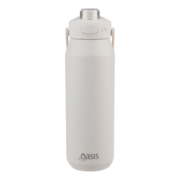 Oasis Ceramic Stainless Steel Triple Wall Capri Quick Release Drink Bottle 1L - Alabaster