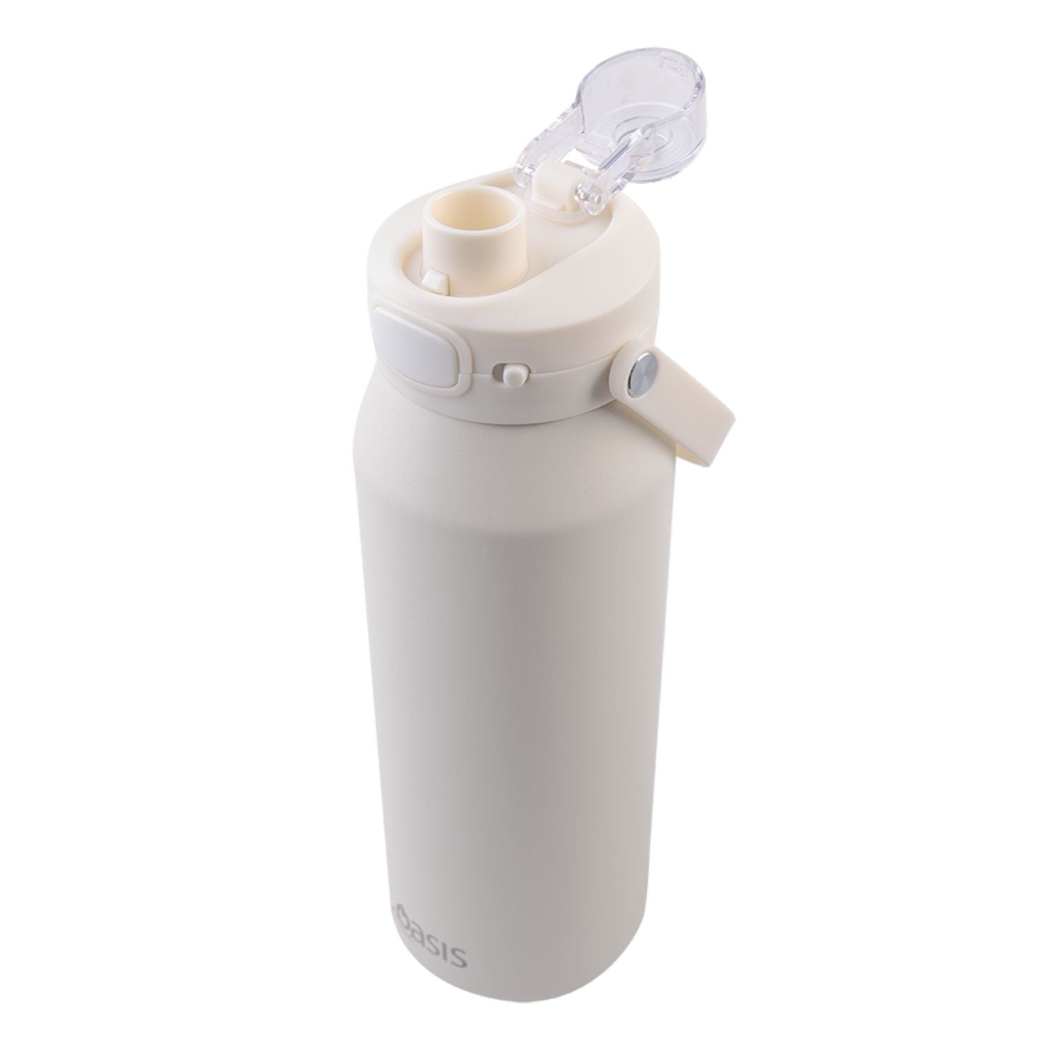 Oasis Ceramic Stainless Steel Triple Wall Capri Quick Release Drink Bottle 1L - Alabaster
