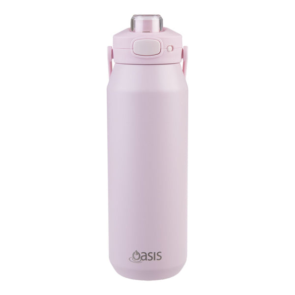Oasis Ceramic Stainless Steel Triple Wall Capri Quick Release Drink Bottle 1L - Pink Lemonade