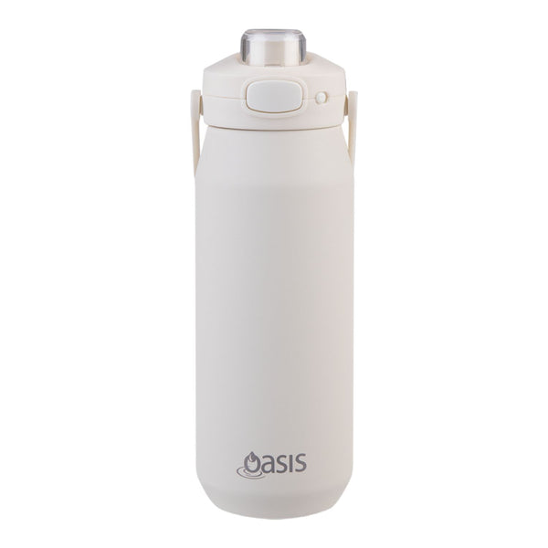 Oasis Ceramic Stainless Steel Triple Wall Capri Quick Release Drink Bottle 750ML - Alabaster