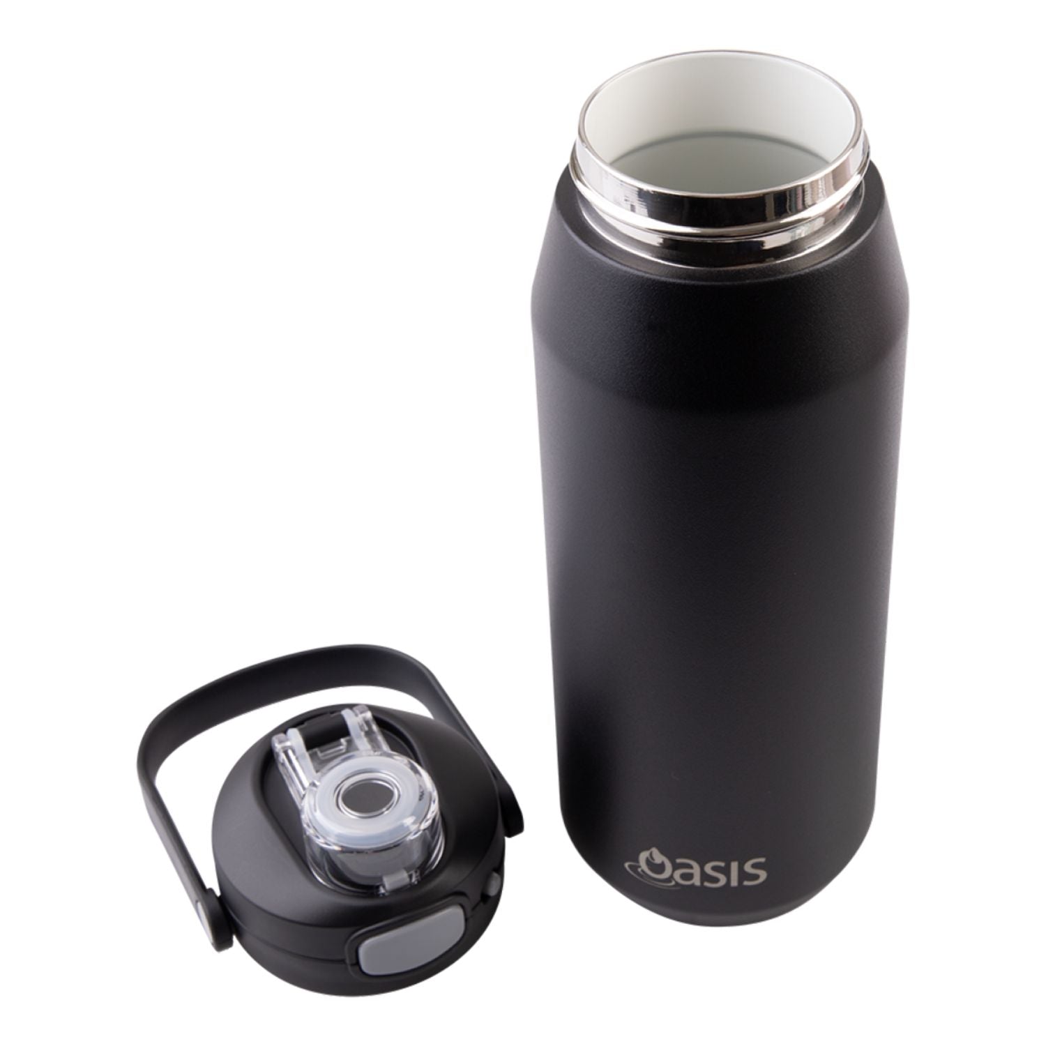 Oasis Ceramic Stainless Steel Triple Wall Capri Quick Release Drink Bottle 750ML - Black