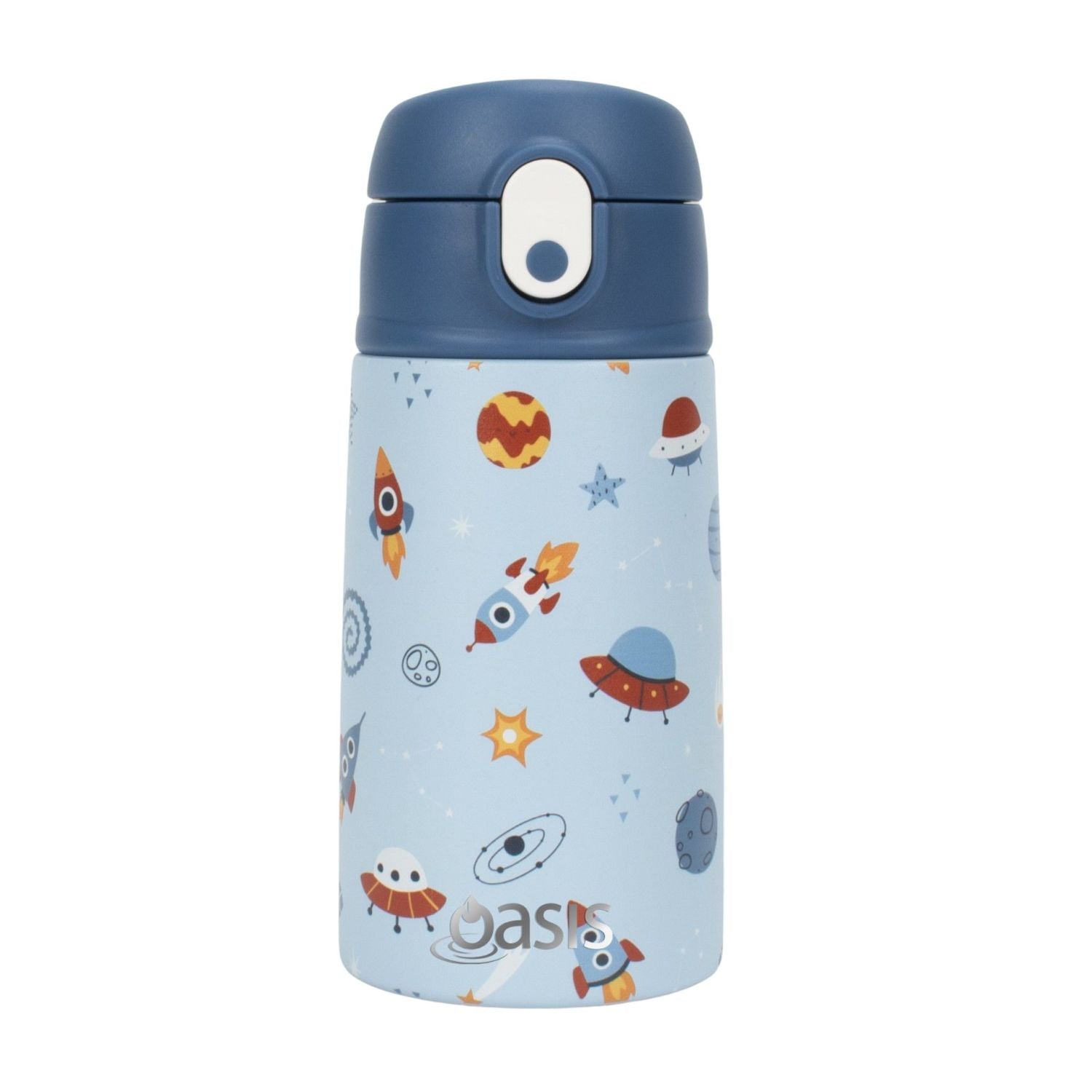 Oasis Kids Water Bottle with Sipper Silicone Straw 400ML - Galactic Space