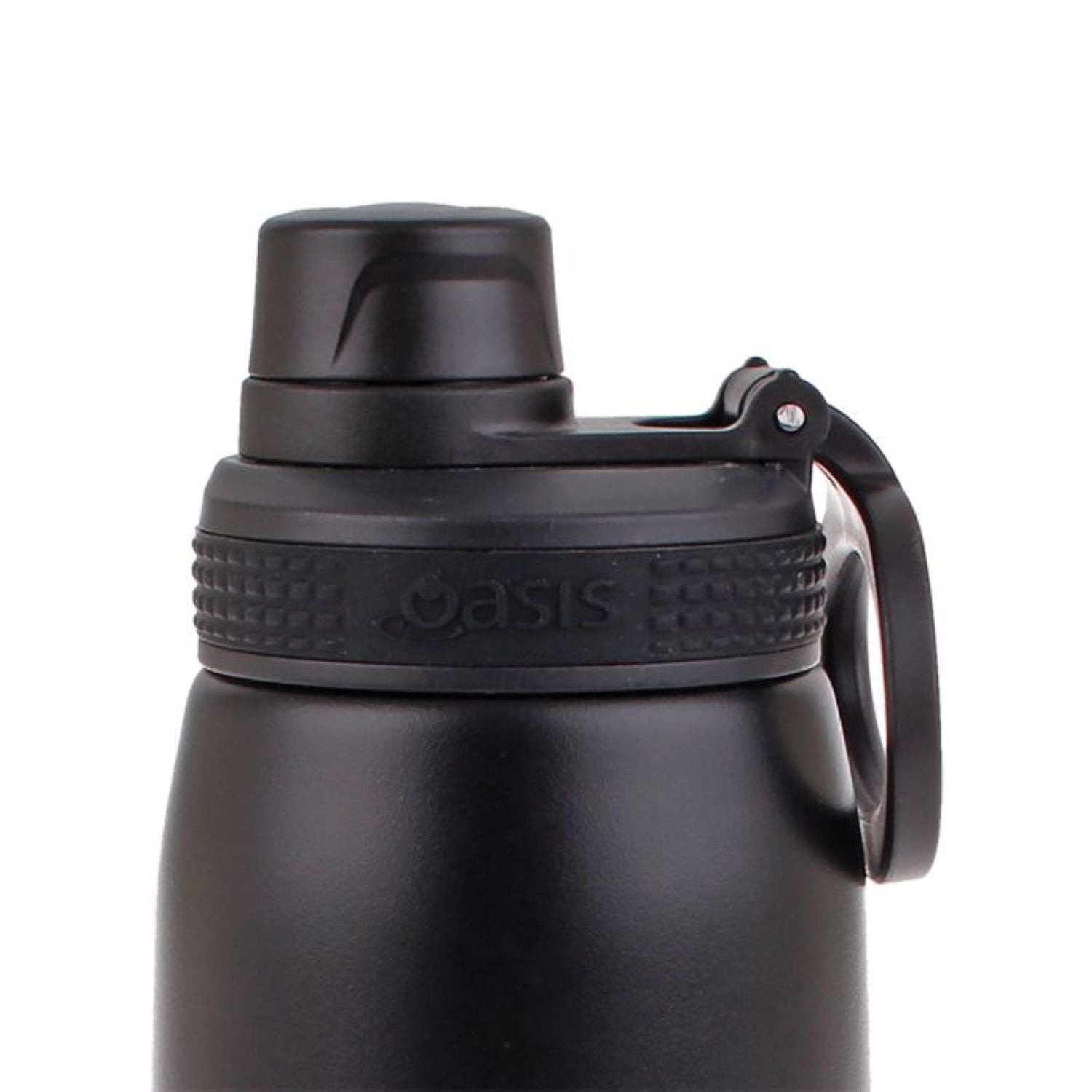 Oasis Screw Cap Sports Bottle Lid (Carded) - Black