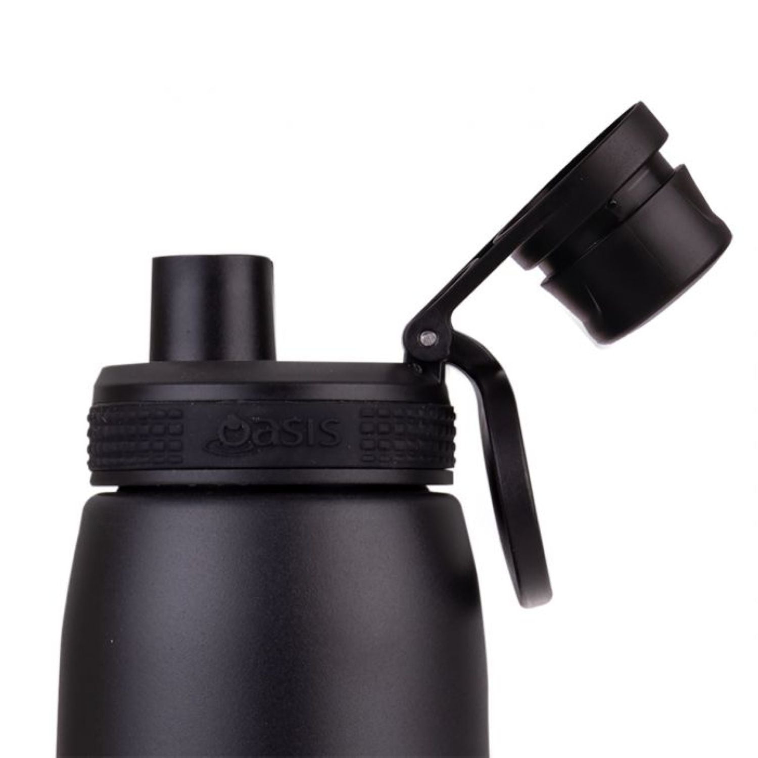 Oasis Screw Cap Sports Bottle Lid (Carded) - Black
