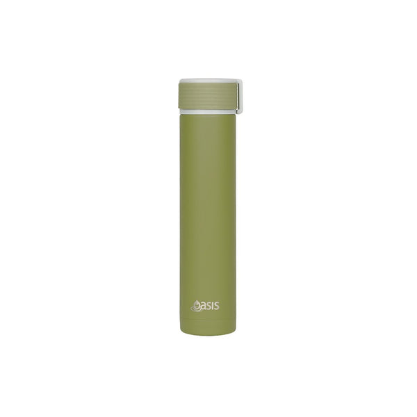 Oasis Skinny Mini Insulated Water Bottle 250ML Matte - Moss (Light Green)