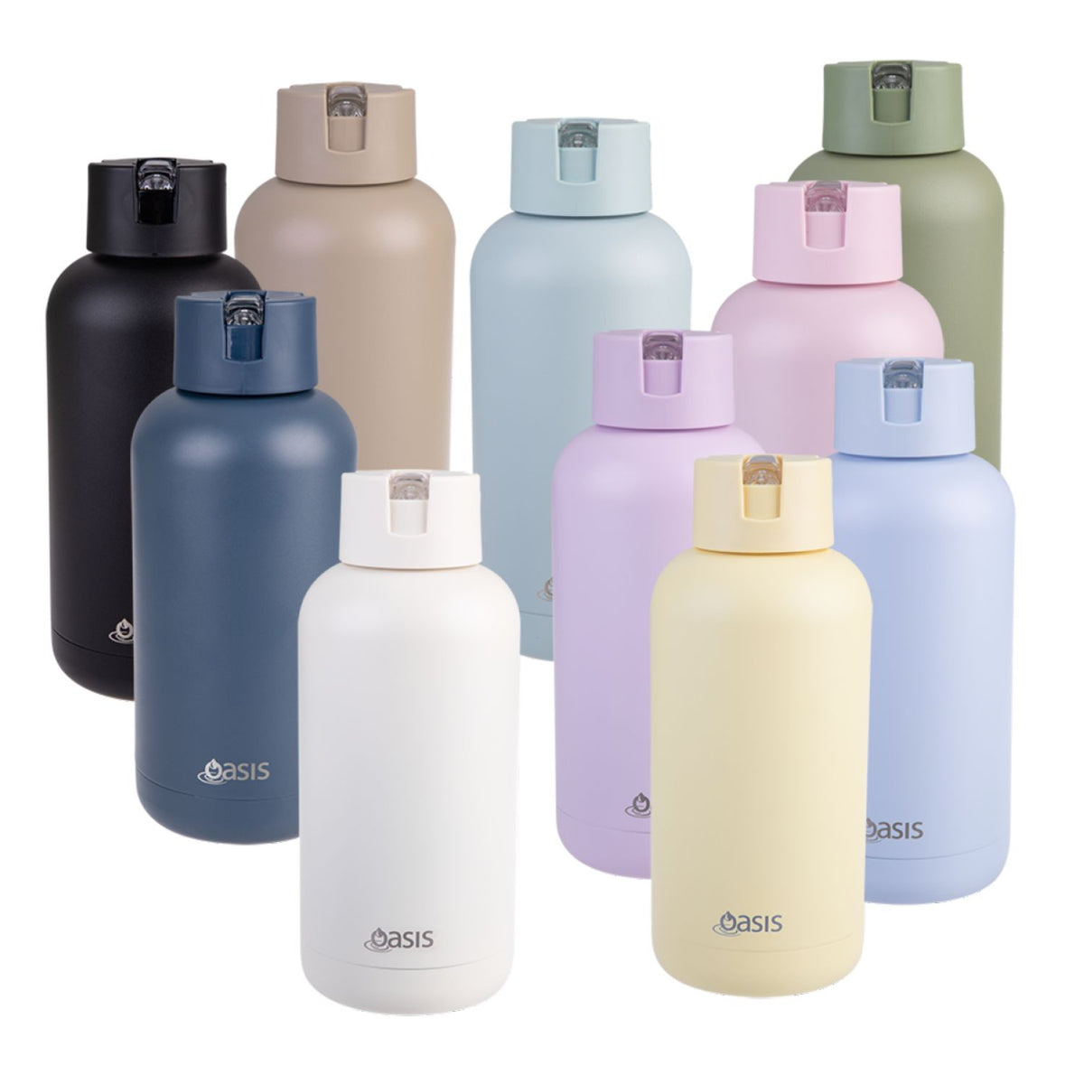 Oasis Stainless Steel Insulated Ceramic Moda Bottle 1.5L - Olive