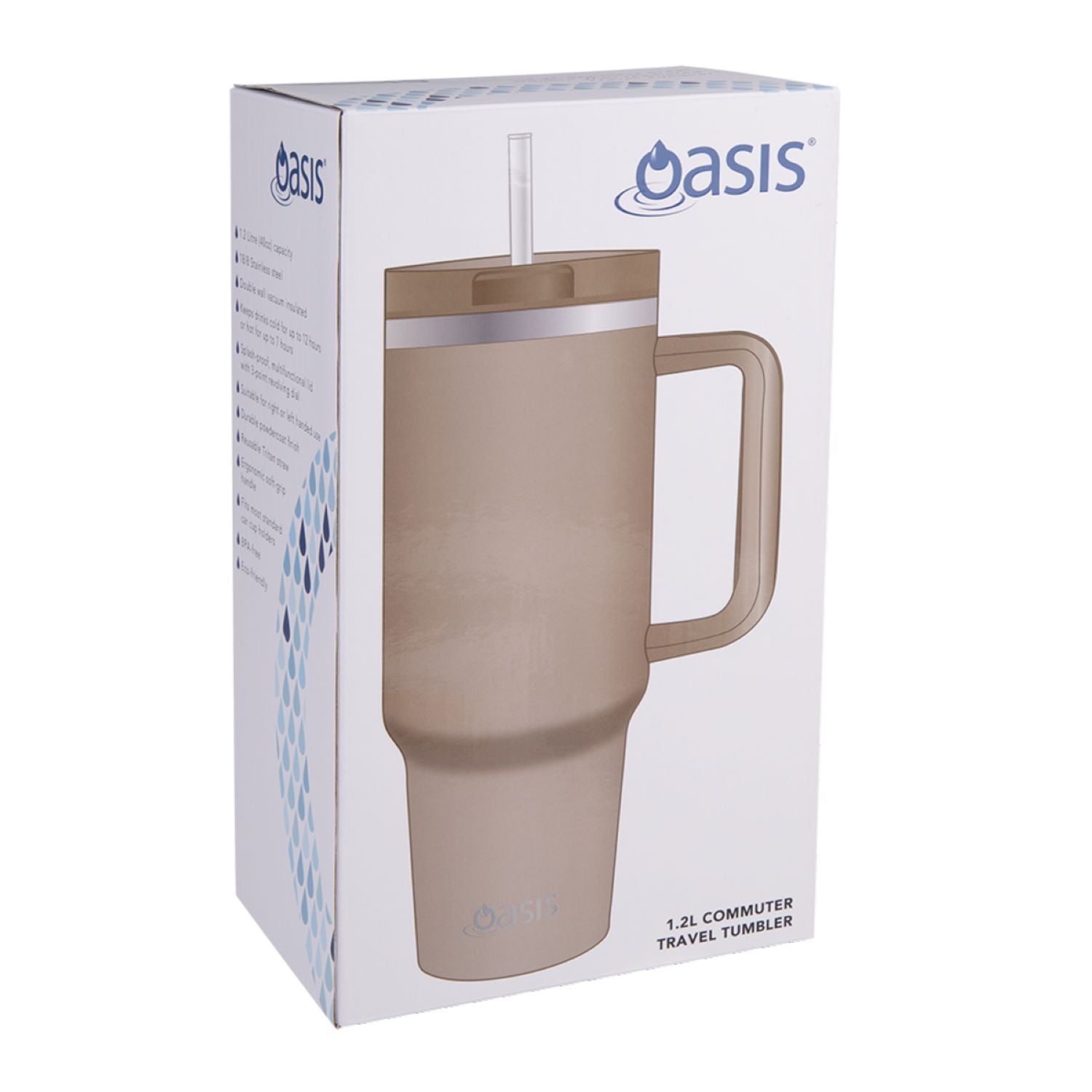 Oasis Stainless Steel Insulated Commuter Travel Tumbler 1.2L - Latte