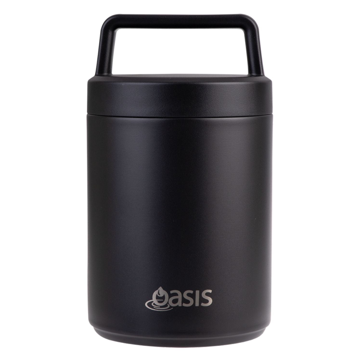 Oasis Stainless Steel Insulated Dual Compartment Food Flask with Handle 480ML - Black