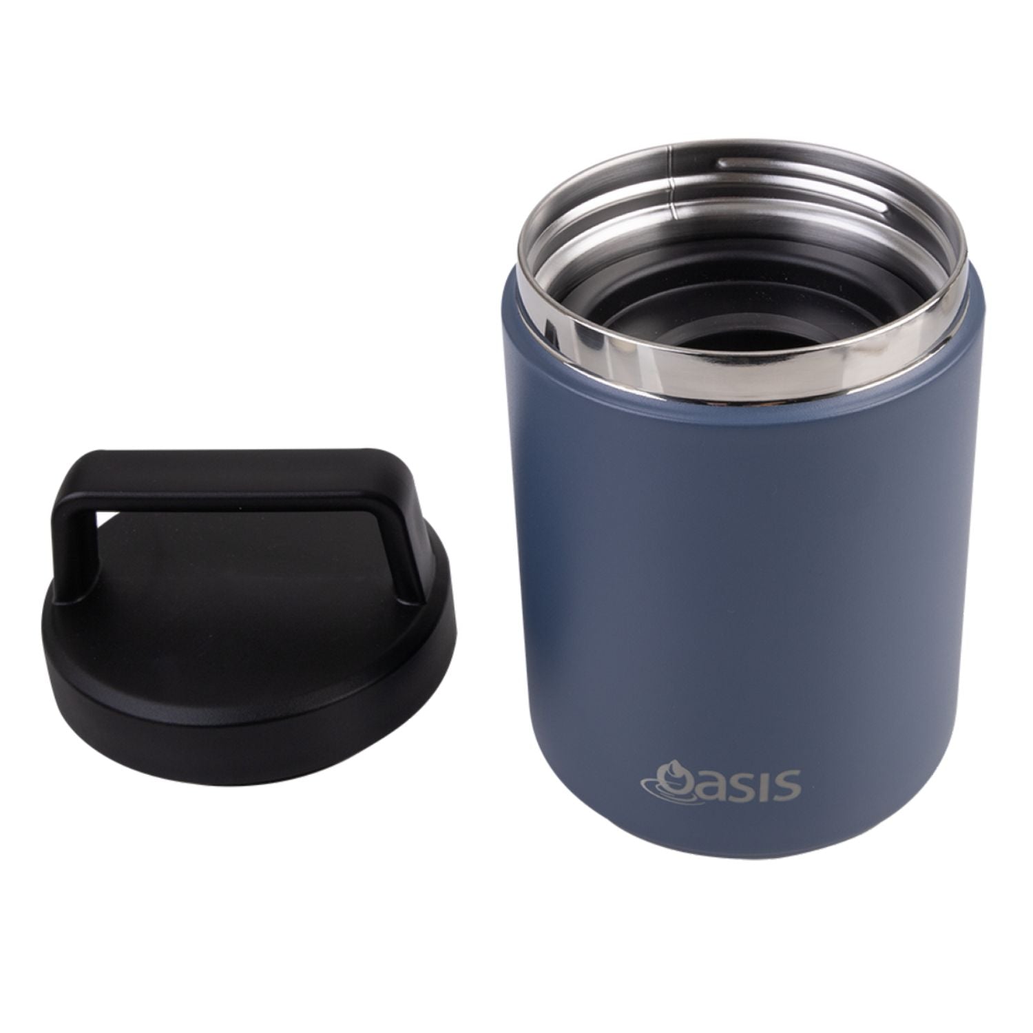 Oasis Stainless Steel Insulated Dual Compartment Food Flask with Handle 480ML - Indigo