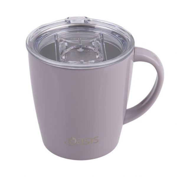 Oasis Stainless Steel Insulated Metro Mug with Handle And Lid 350ML - Oyster Grey