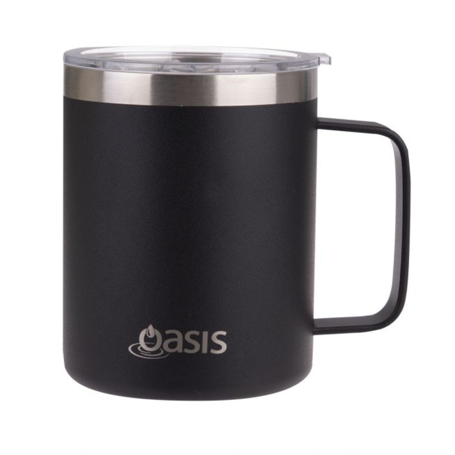 Oasis Stainless Steel Insulated Mug with Lid 400ML - Black