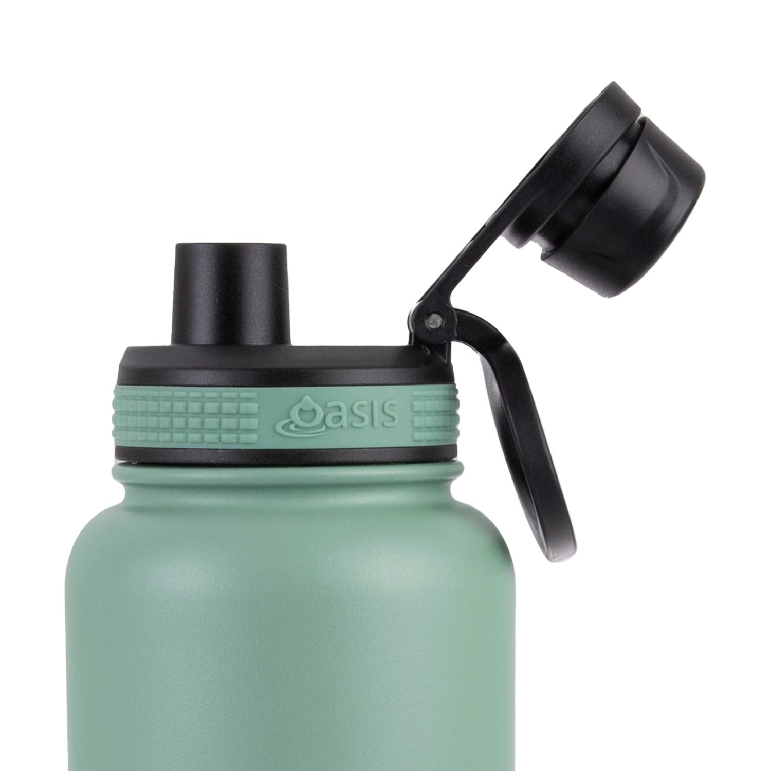 Oasis Stainless Steel Insulated Sports Water Bottle with Screw Cap 1.1L - Sage Green
