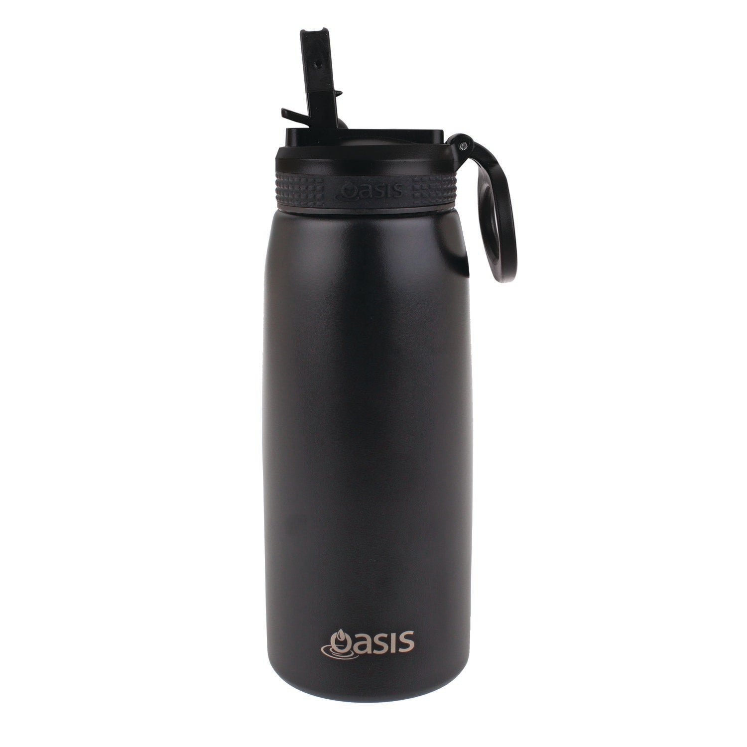 Oasis Stainless Steel Insulated Sports Water Bottle with Straw 780ML - Black