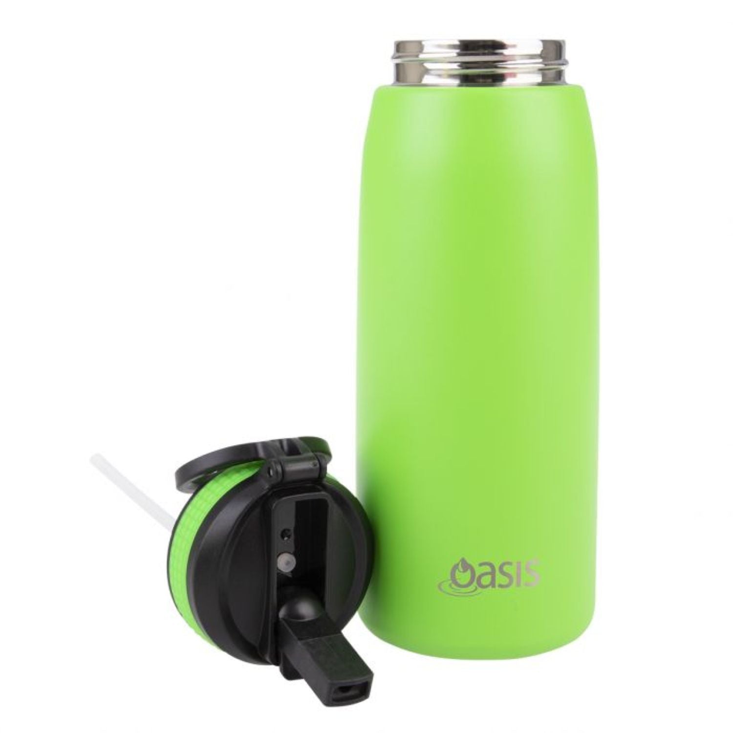 Oasis Stainless Steel Insulated Sports Water Bottle with Straw 780ML - Neon Green