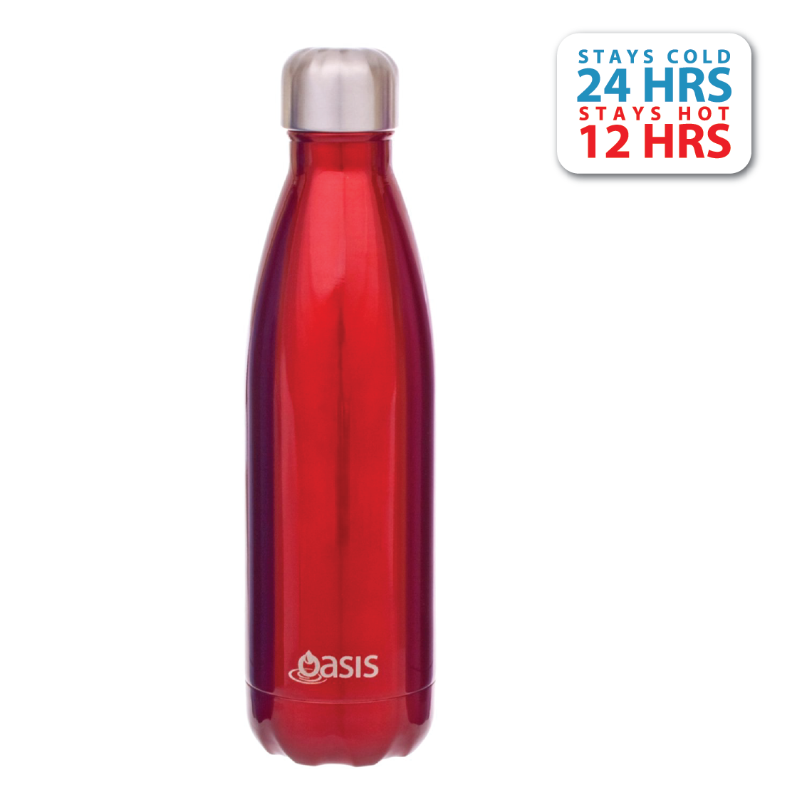 Oasis Stainless Steel Insulated Water Bottle 500ML - Red