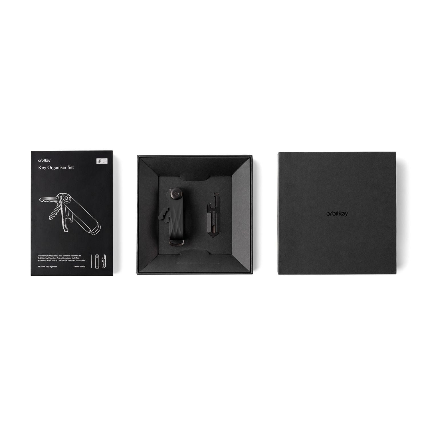 Orbitkey Active Key Organiser (Black) + Multi-Tool (Black) V2