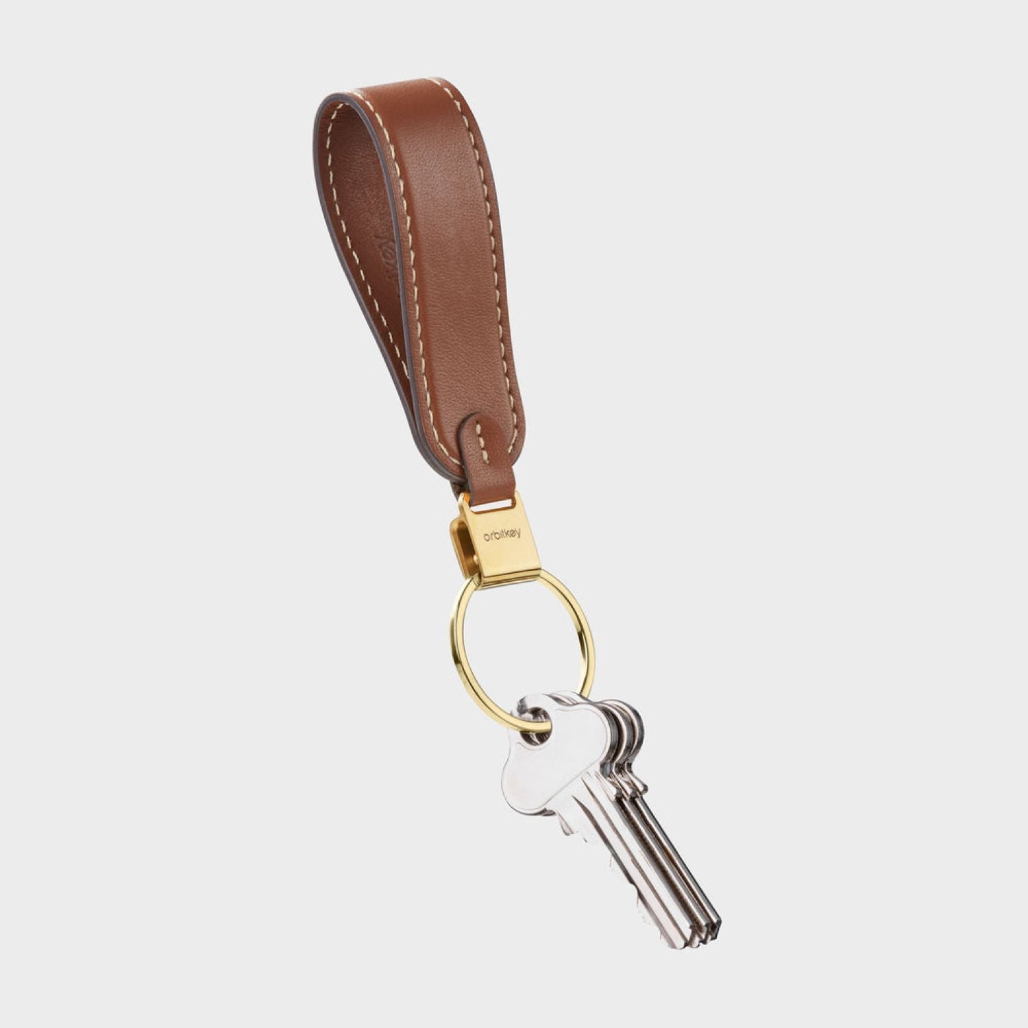 Orbitkey Leather Loop Keychain (Caramel)