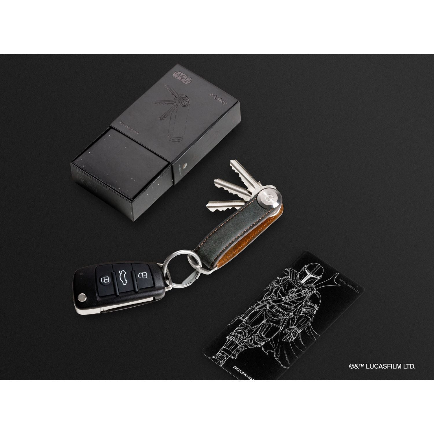 Orbitkey Star Wars Crazy Horse Leather Key Organiser (Mandalorian)