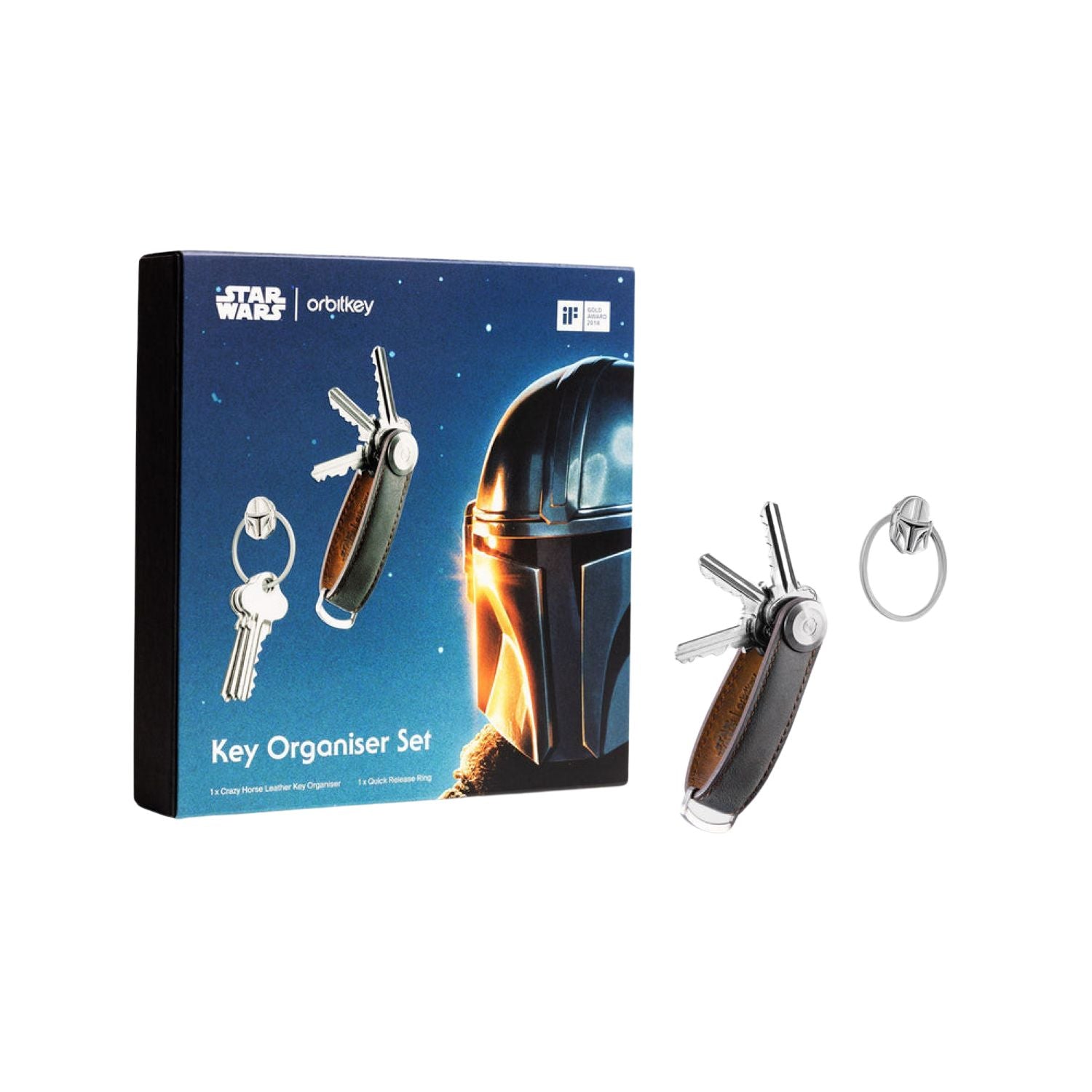 Orbitkey Star Wars Mandalorian Leather Key Organiser + Ring V2 Kit