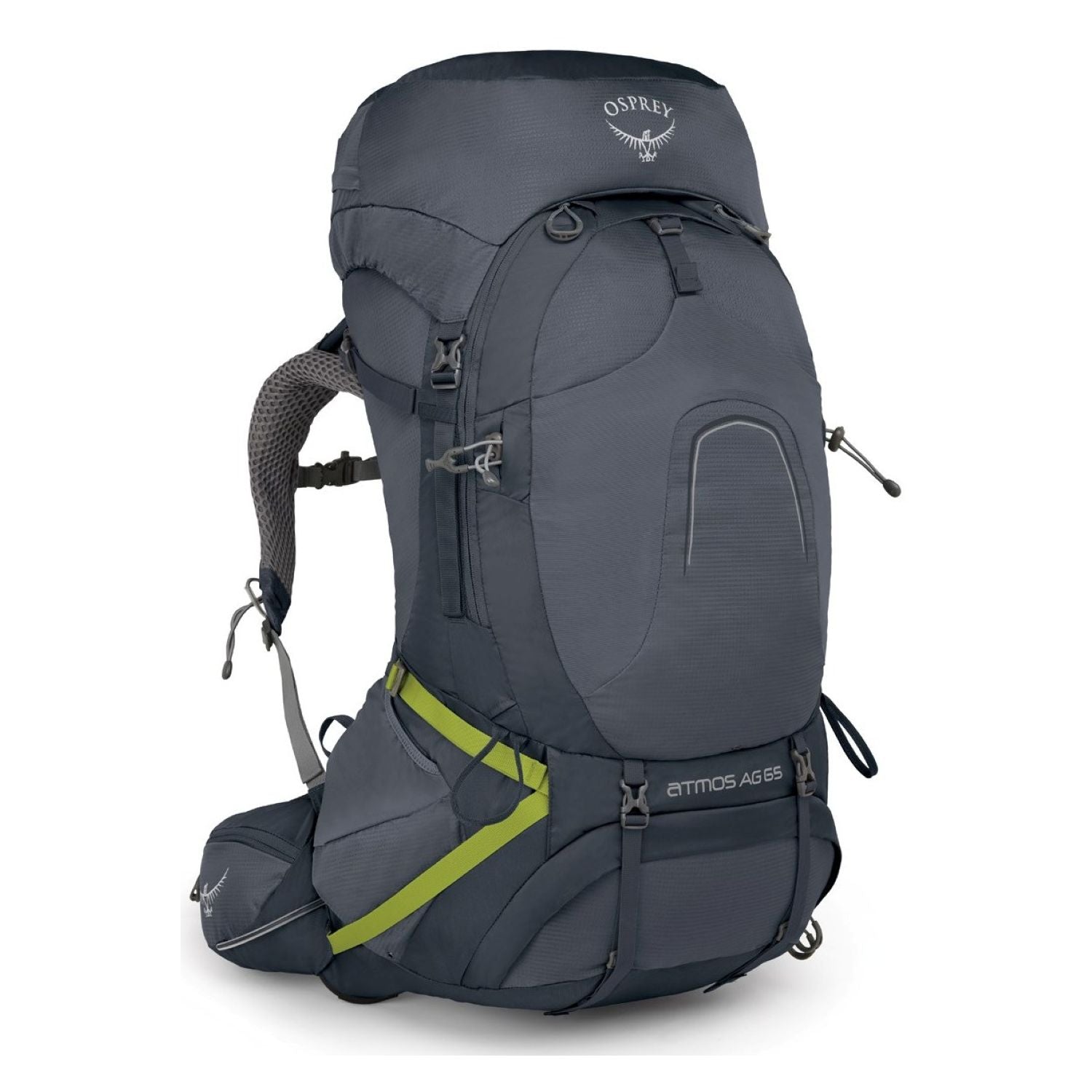 Osprey Atmos AG 65 Backpack with Raincover - Medium - Men's Backpacking (Abyss Grey)