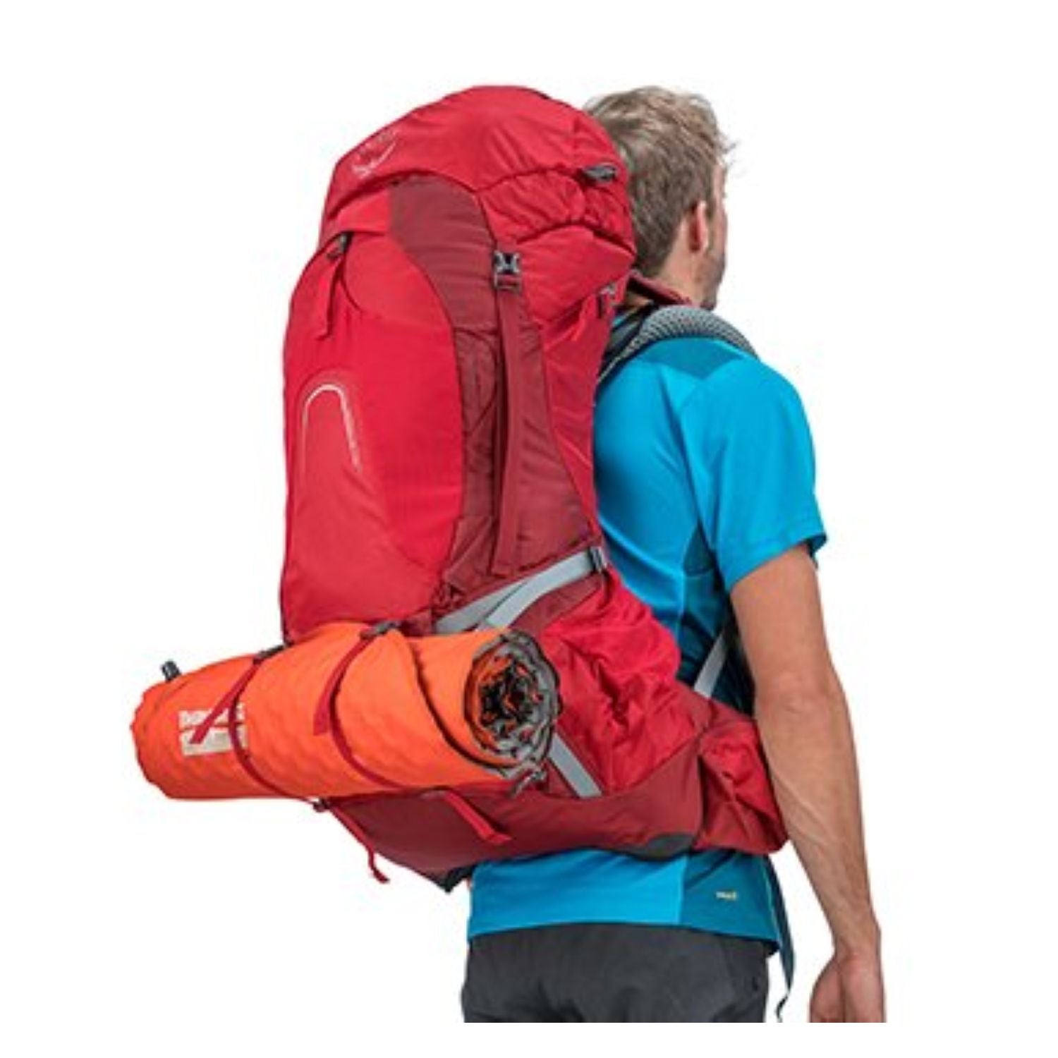 Osprey Atmos AG 50 Backpack with Raincover - Large - Men's Backpacking (Unity Blue)