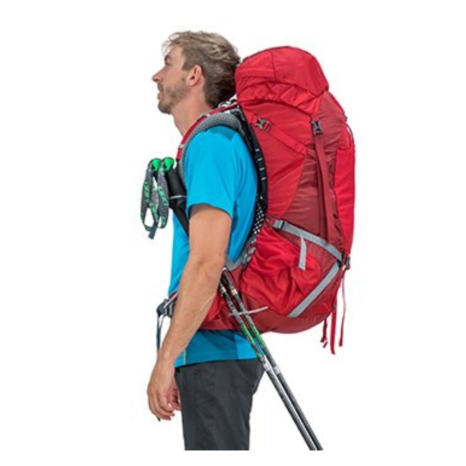 Osprey Atmos AG 50 Backpack with Raincover - Large - Men's Backpacking (Unity Blue)
