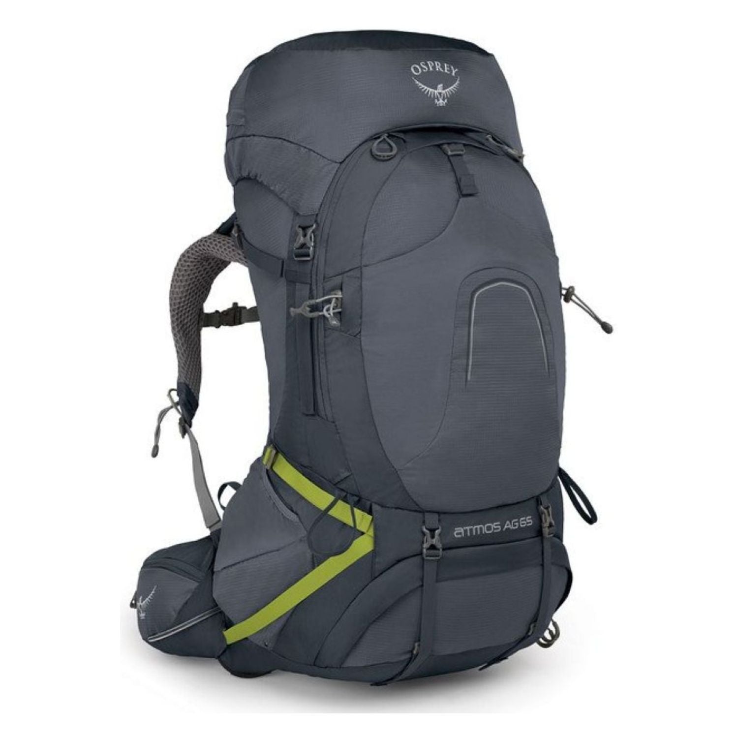 Osprey Atmos AG 65 Backpack with Raincover - Large - Men's Backpacking (Abyss Grey)