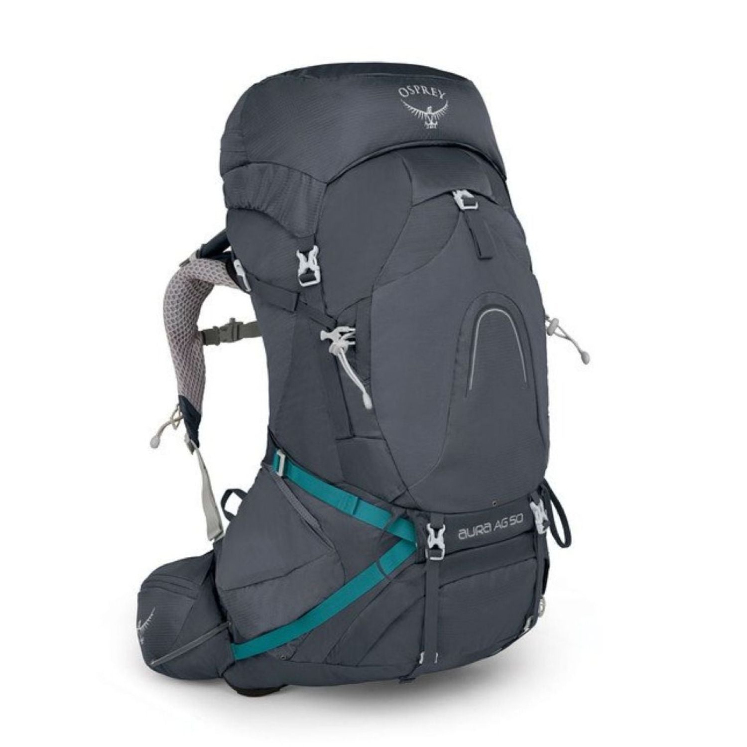 Osprey Aura AG 50 Backpack with Raincover - Medium - Women's Backpacking (Vestal Grey)