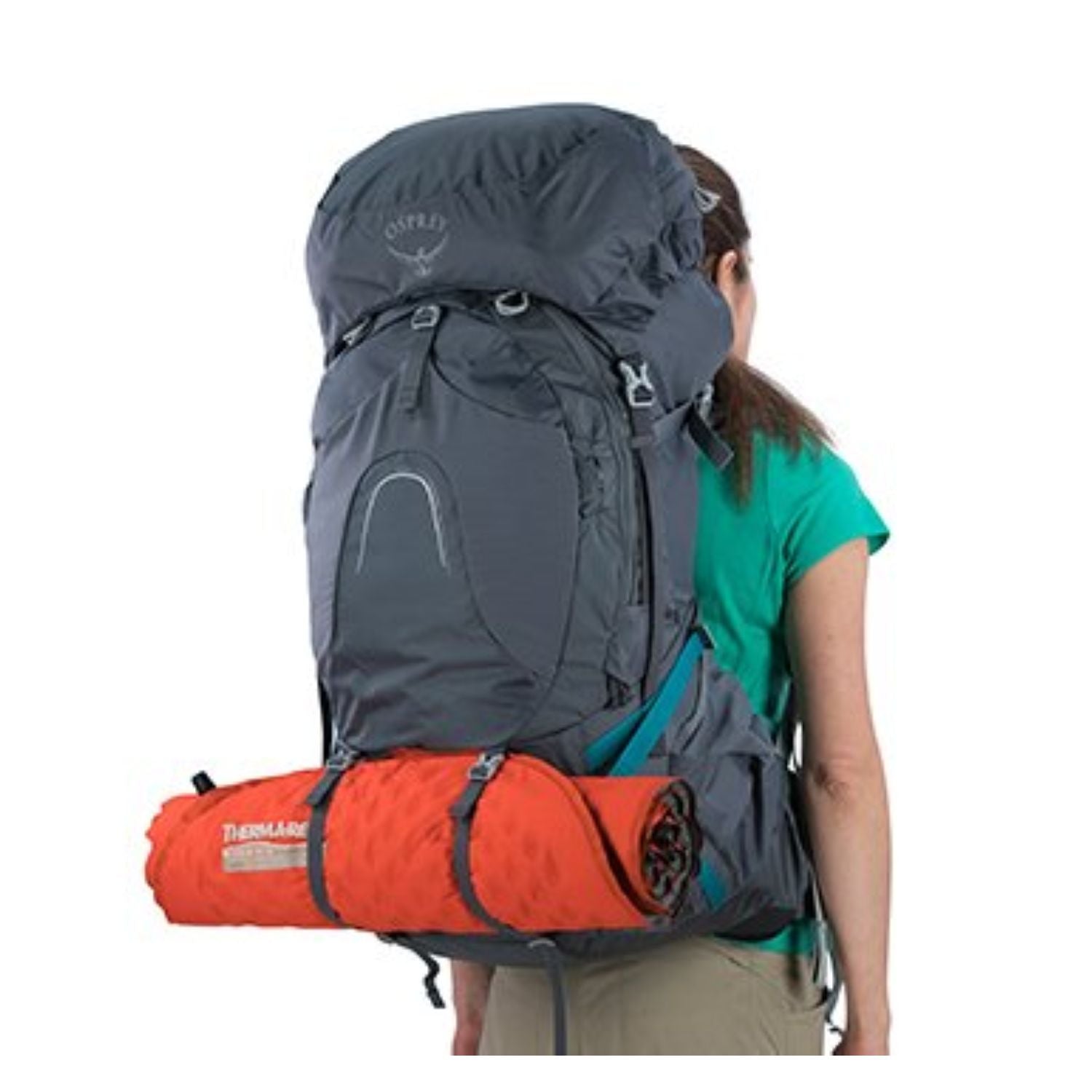 Osprey Aura AG 65 Backpack with Raincover - Medium - Women's Backpacking (Vestal Grey)